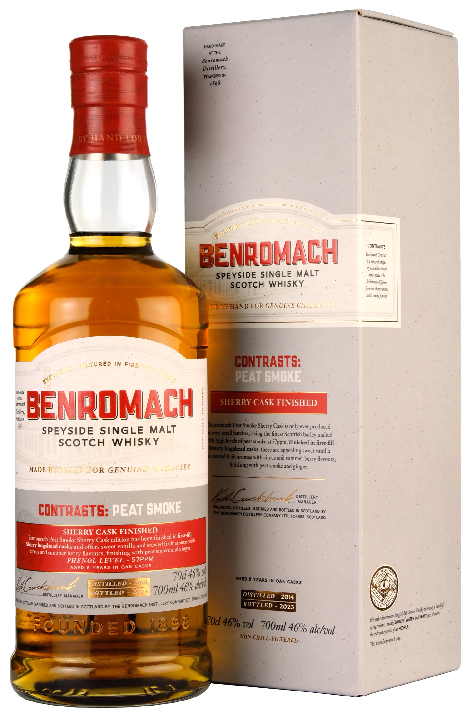 Benromach 2014-2023 Contrasts Peat Smoke Sherry Cask Matured