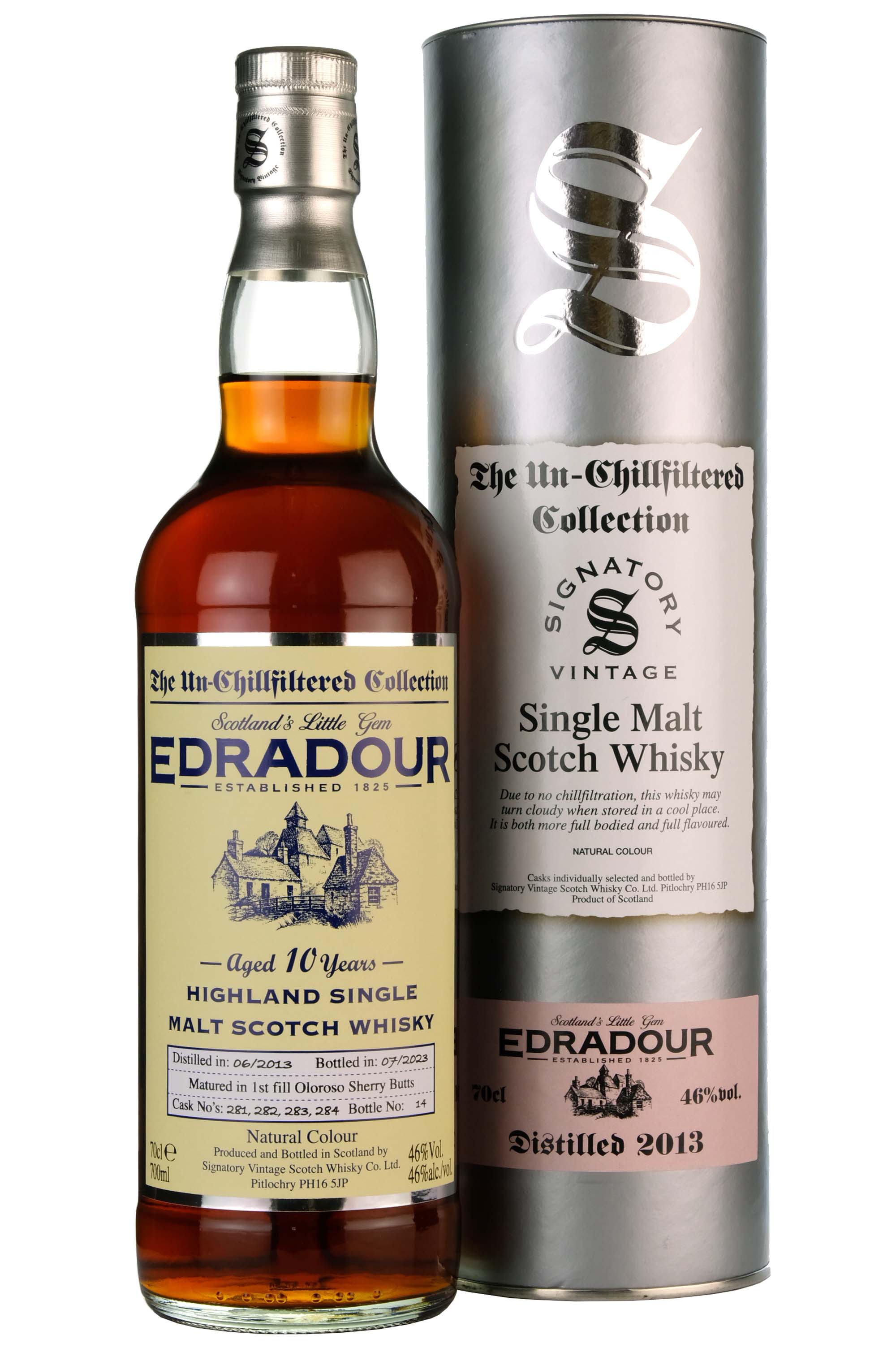 Edradour 2013-2023 | 10 Year Old Signatory Vintage Un-Chillfiltered Collection Small Batch