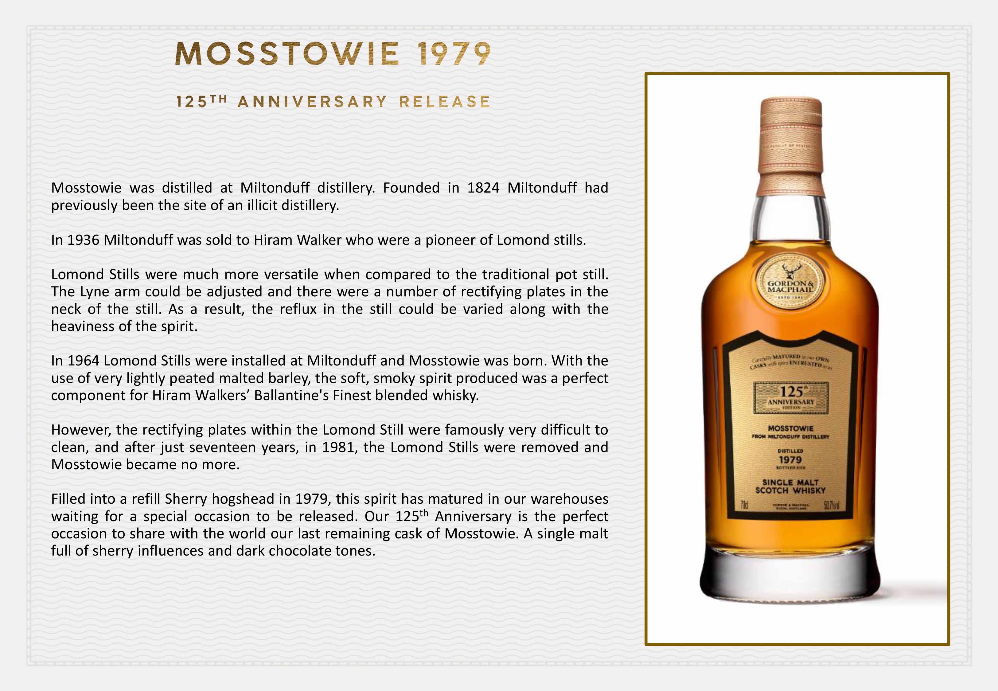 Mosstowie 1979-2020 | 40 Year Old Gordon & MacPhail 125th Anniversary Single Cask 20323