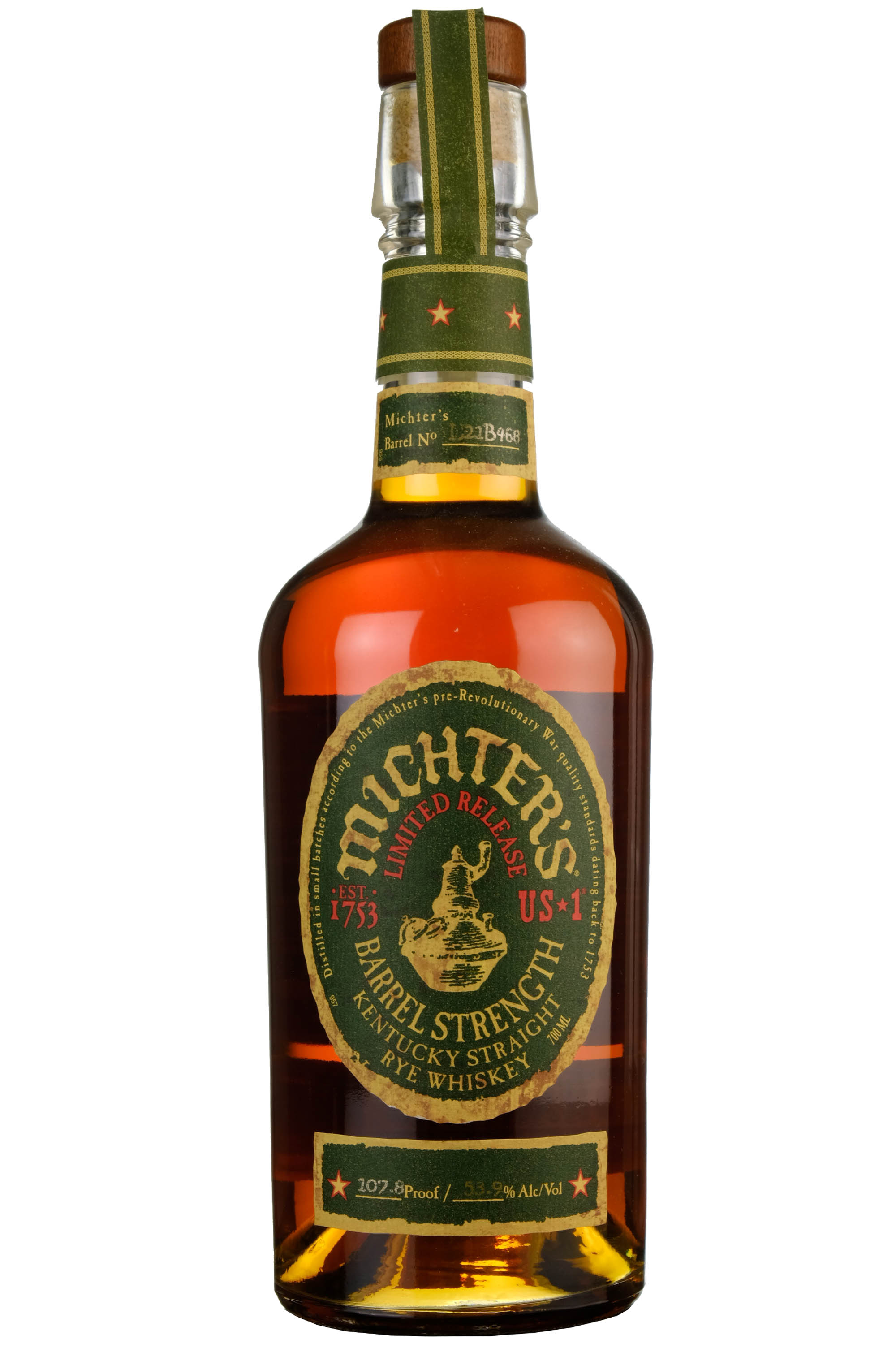 Michter's US*1 Barrel Strength Rye Single Barrel L21B468 Bottled 2021