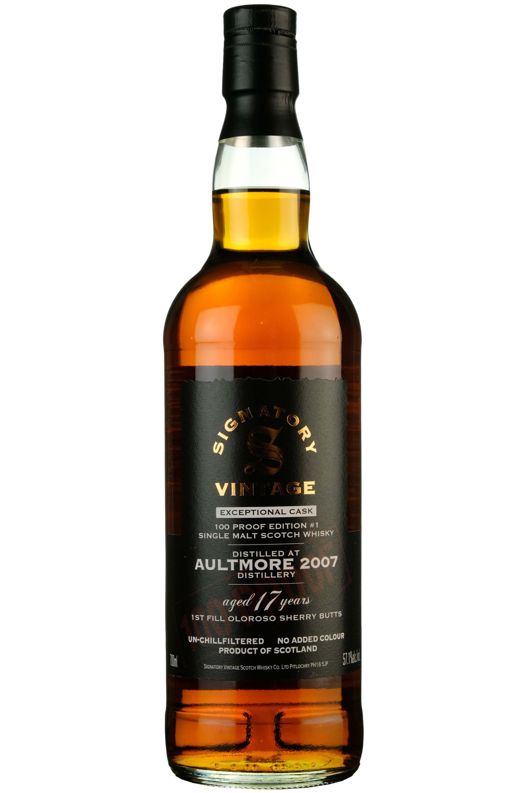 Aultmore 2007 17 Year Old Signatory Vintage Exceptional Cask 100