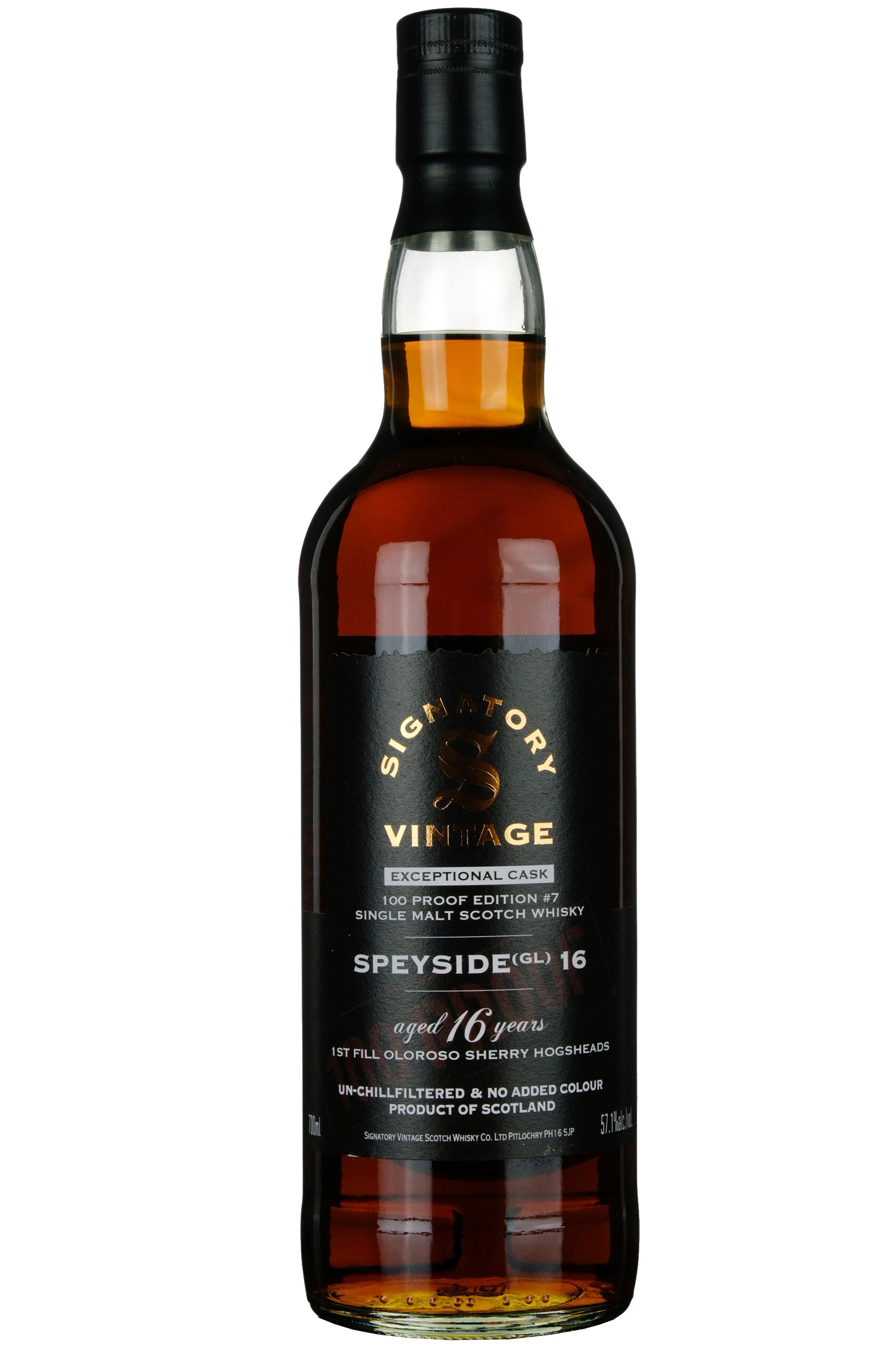 Speyside (GL) 16 Year Old Signatory Vintage Exceptional Cask 100 Proof ...