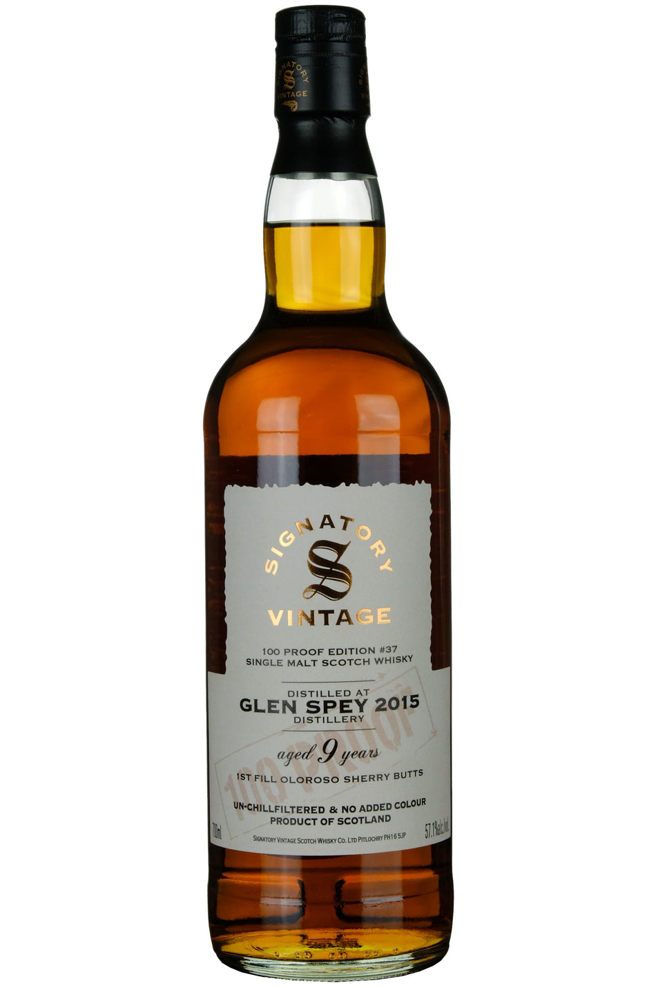 Glen Spey 2015 - 9 Year Old Signatory Vintage 100 Proof Edition 37 ...
