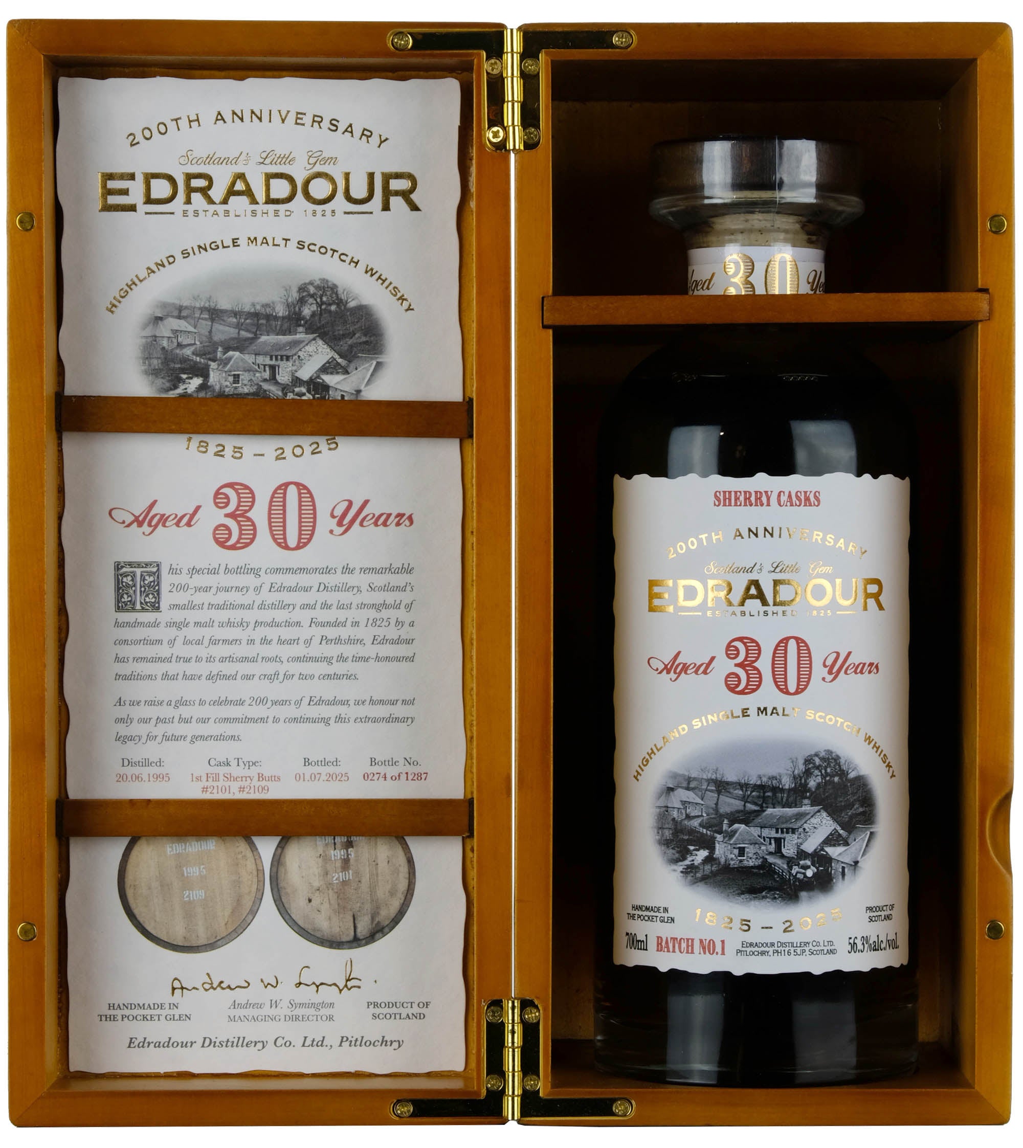 Edradour 1995 | 30 Year Old 200th Anniversary 1825-2025 Batch 1