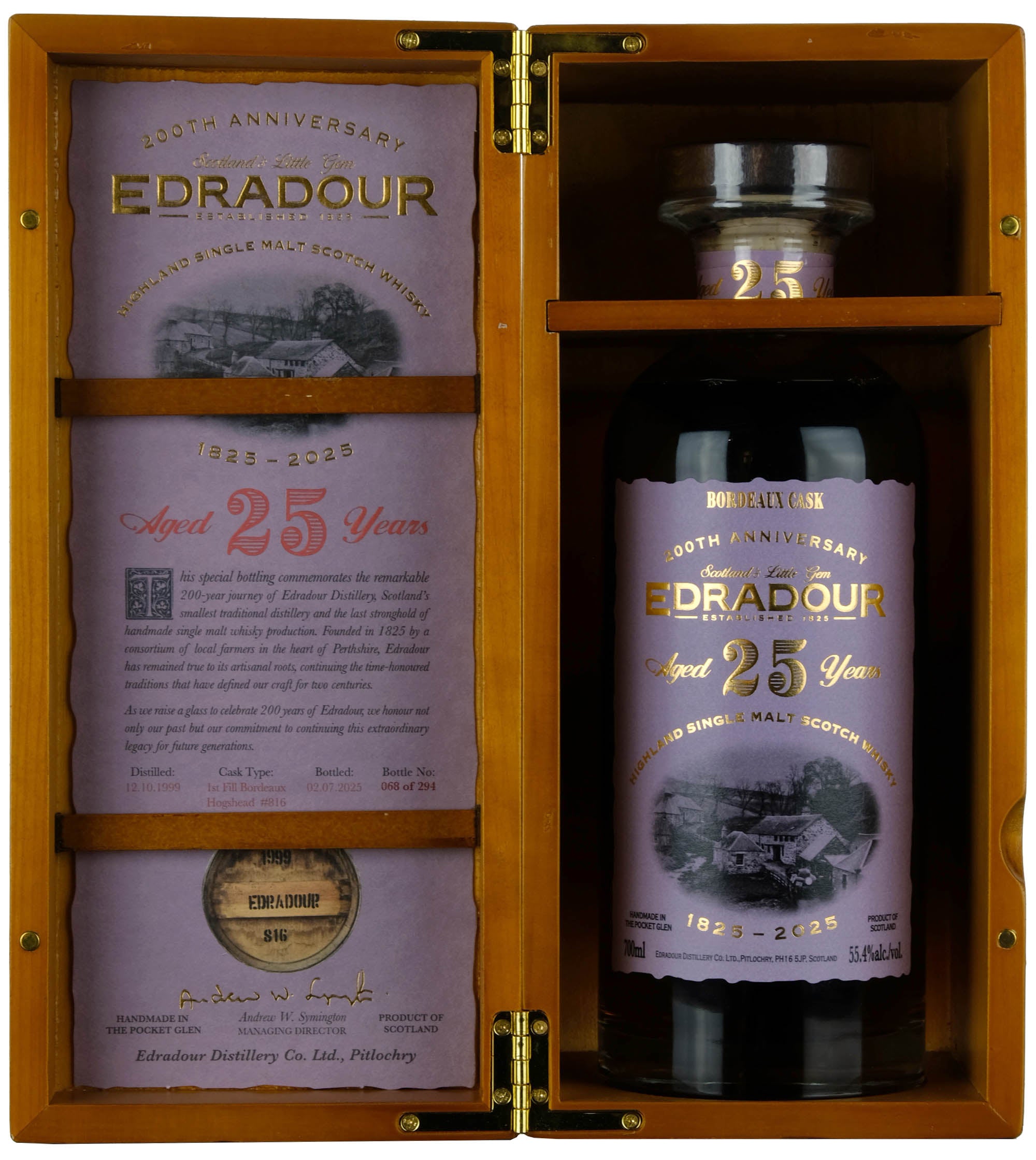 Edradour 1999 | 25 Year Old 200th Anniversary 1825-2025 Single Cask 816