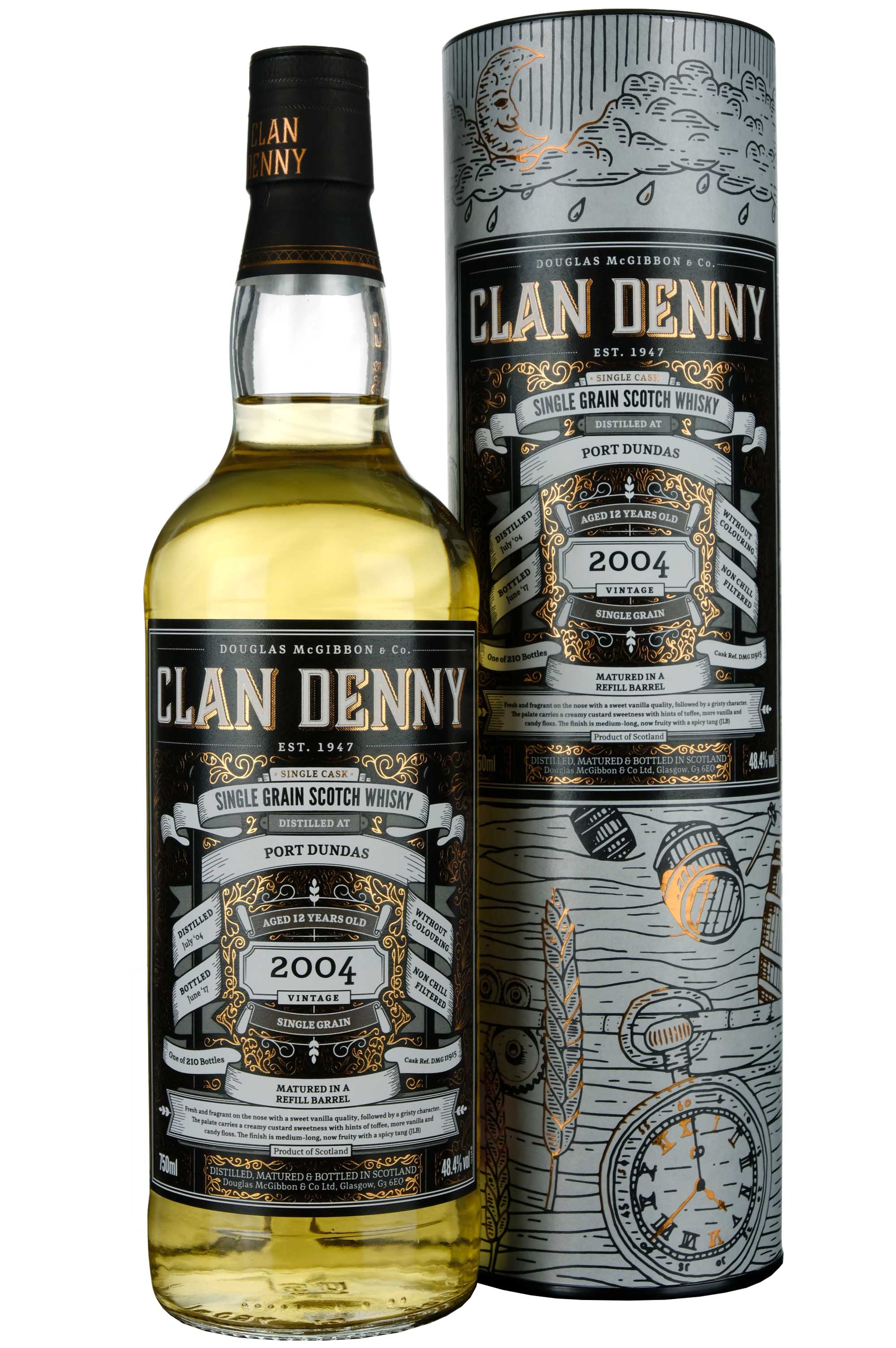 Port Dundas 2004-2017 | 12 Year Old Douglas Laing Clan Denny Single Cask DMG11915