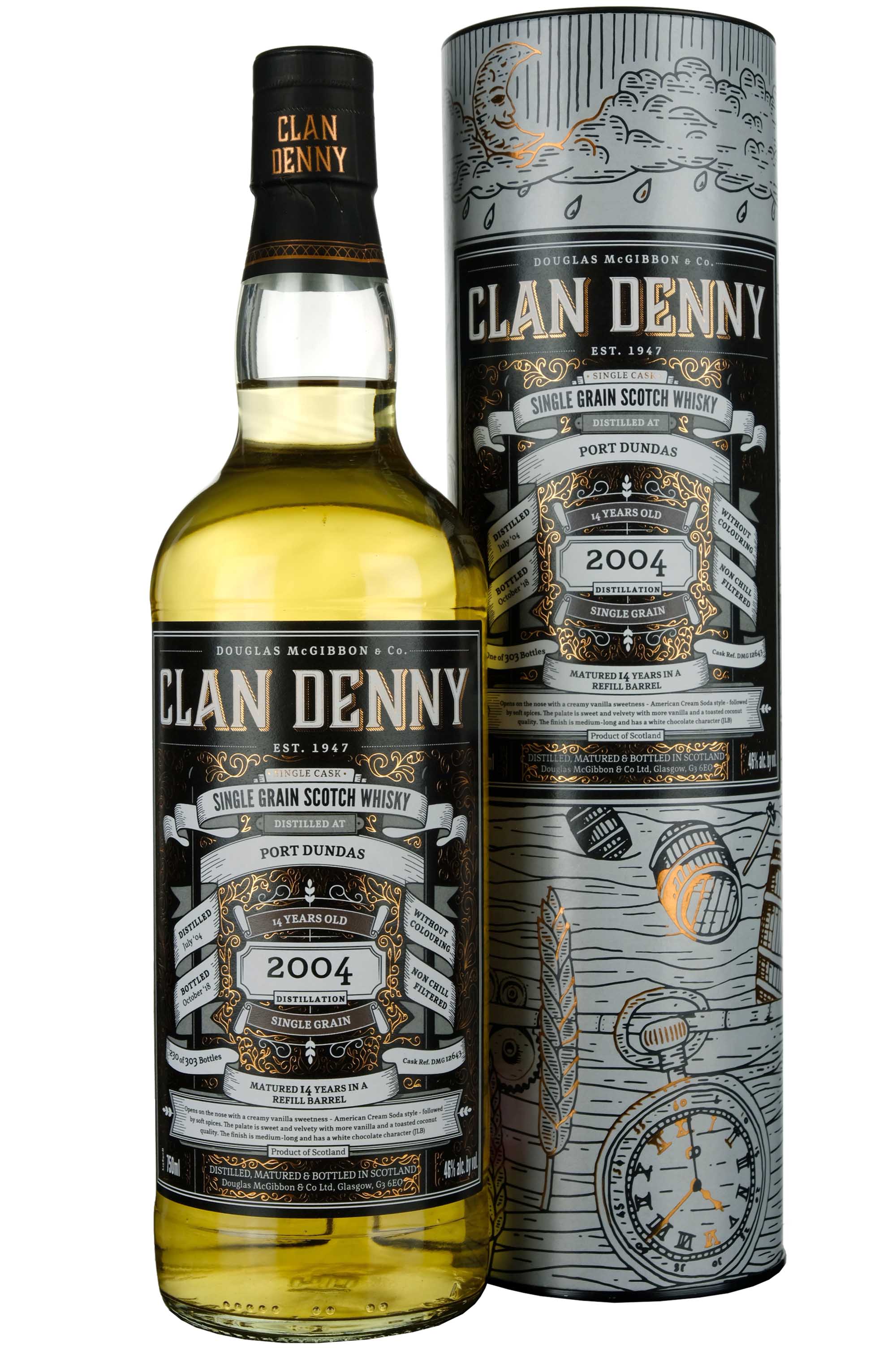 Port Dundas 2004-2018 | 14 Year Old Douglas Laing Clan Denny Single Cask DMG12643
