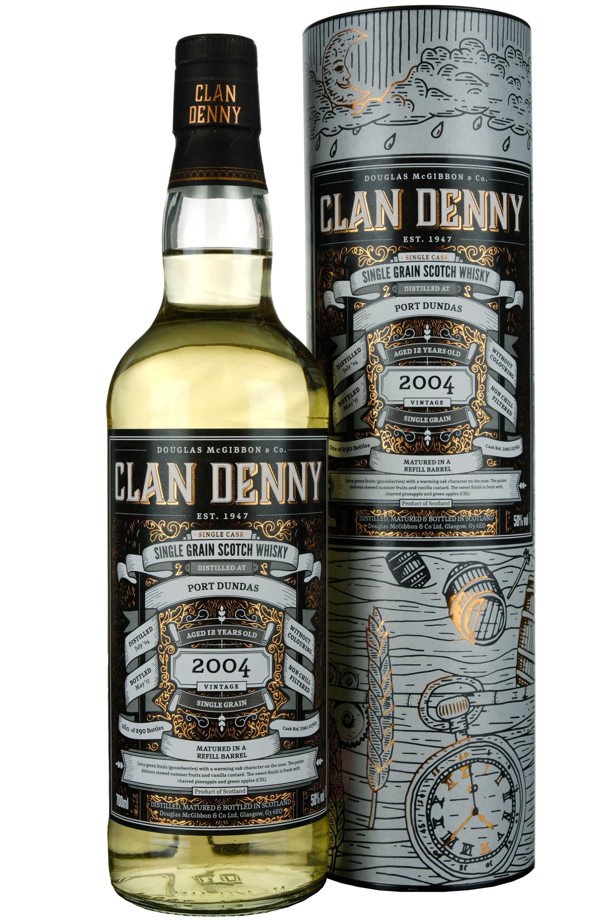 Port Dundas 2004-2017 | 12 Year Old Douglas Laing Clan Denny Single Cask DMG11762