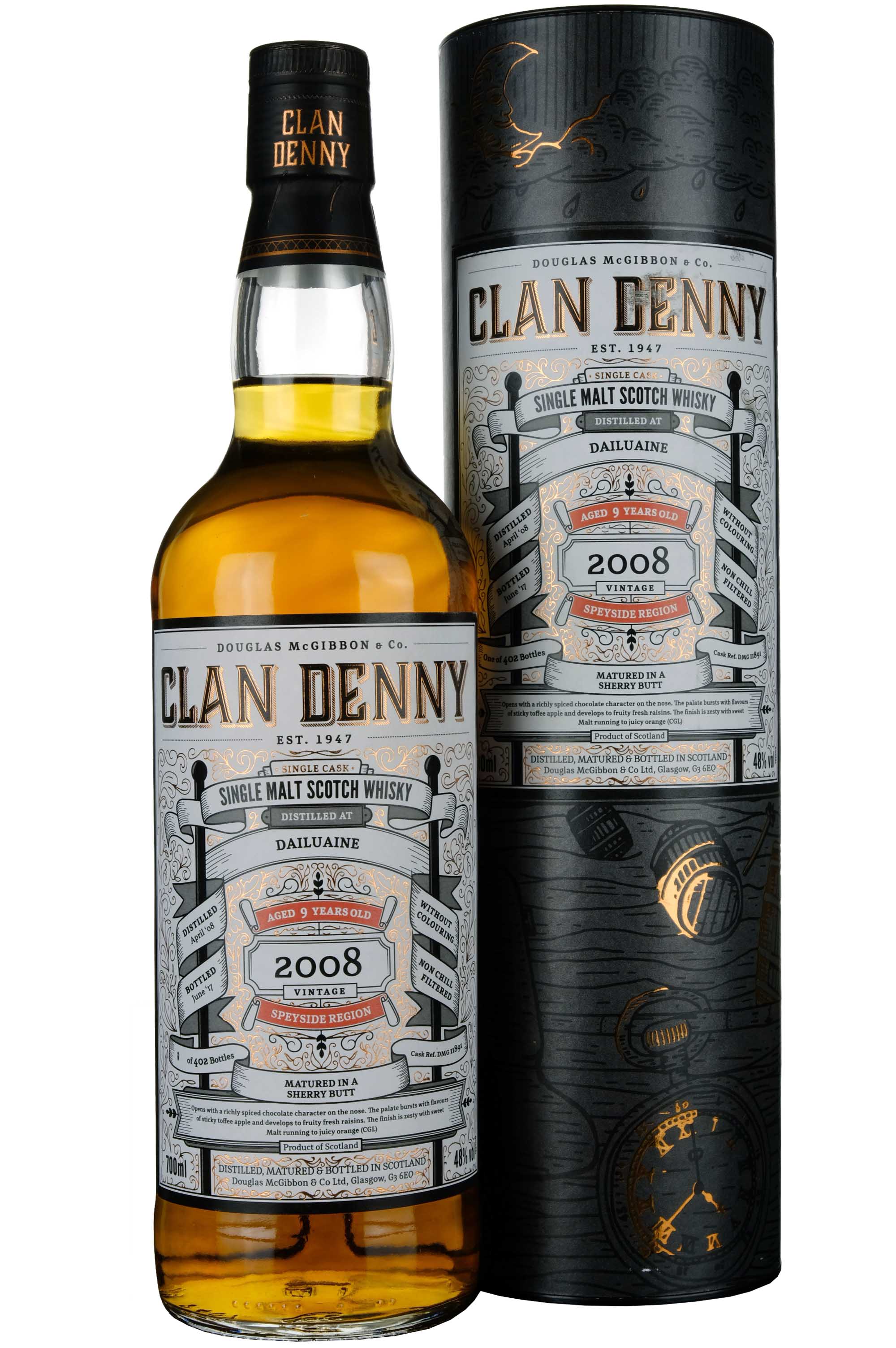 Dailuaine 2008-2017 | 9 Year Old Douglas Laing Clan Denny Single Cask DMG11891