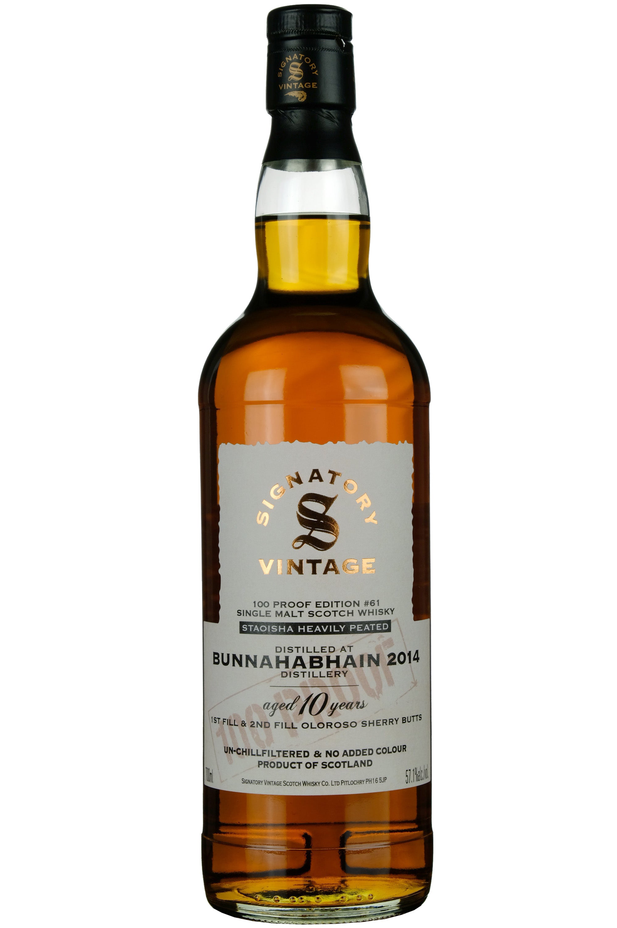 Bunnahabhain (Staoisha) 2014-2025 | 10 Year Old Signatory Vintage 100 Proof Edition 61