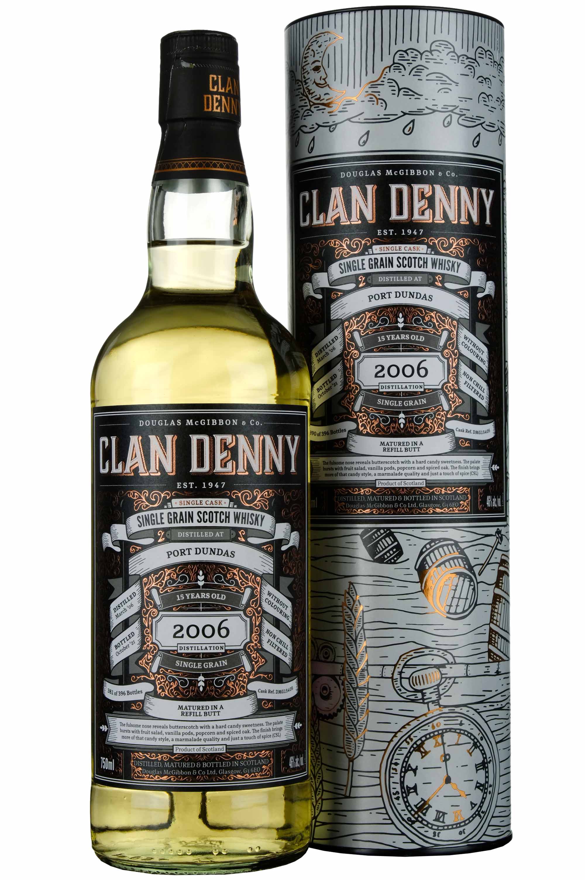 Port Dundas 2006-2021 | 15 Year Old Douglas Laing Clan Denny Single Cask DMG15405