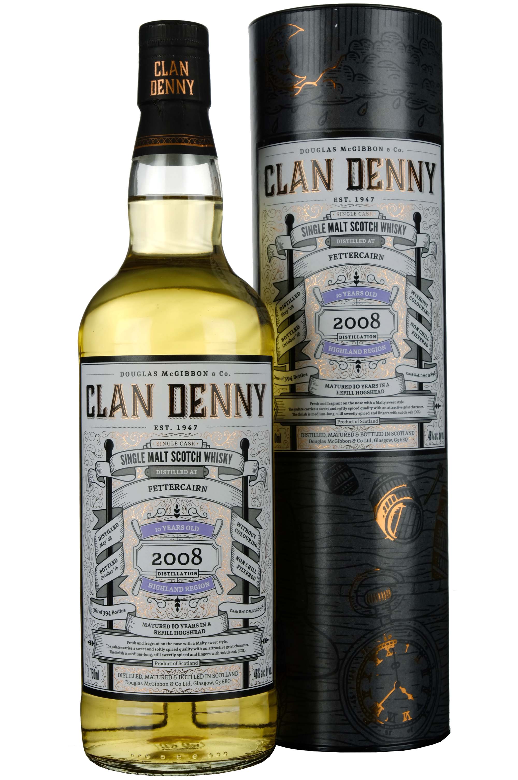 Fettercairn 2008-2018 | 10 Year Old Douglas Laing Clan Denny Single Cask DMG12898