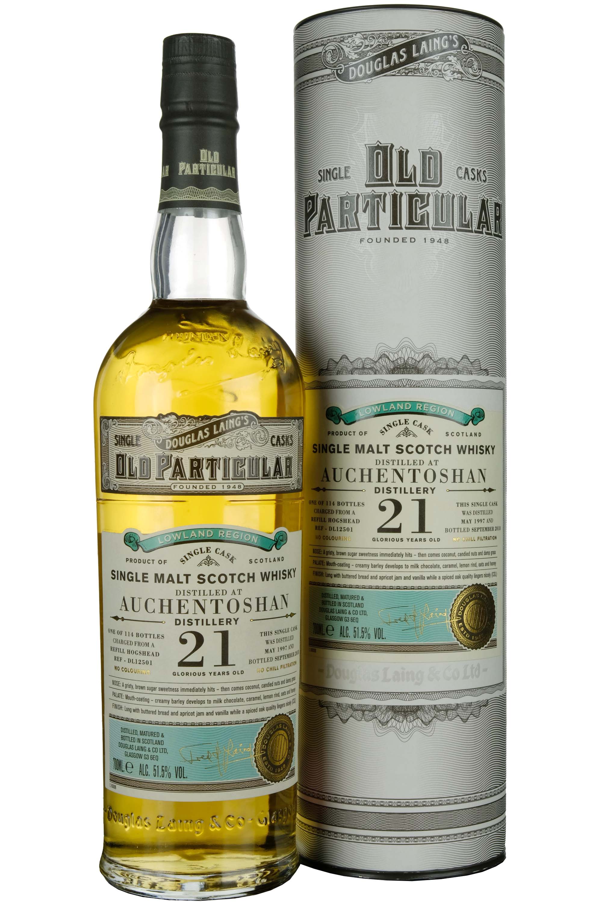 Auchentoshan 1997-2018 | 21 Year Old Douglas Laing Old Particular Single Cask DL12501