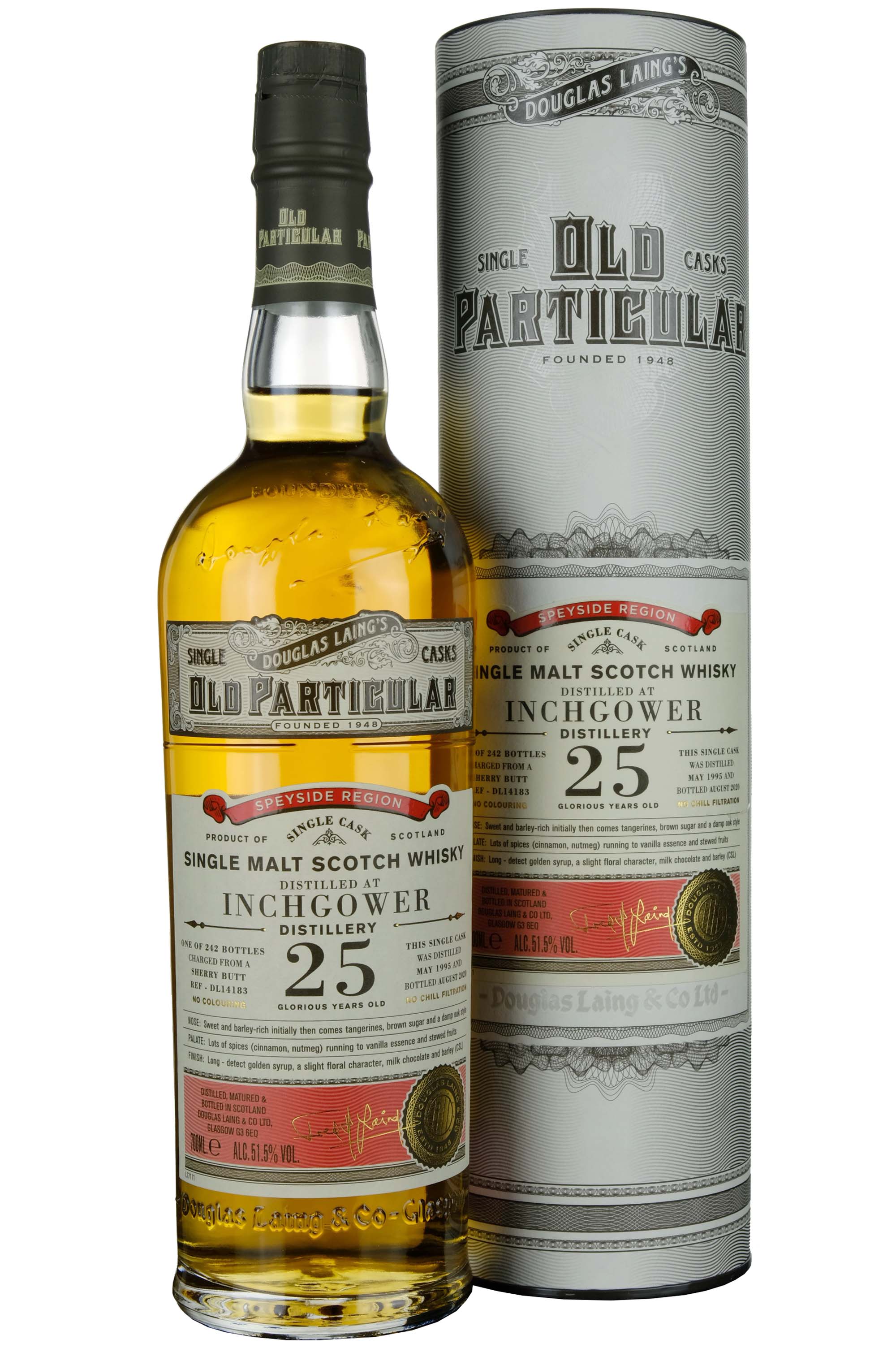 Inchgower 1995-2020 | 25 Year Old Douglas Laing Old Particular Single Cask DL14183