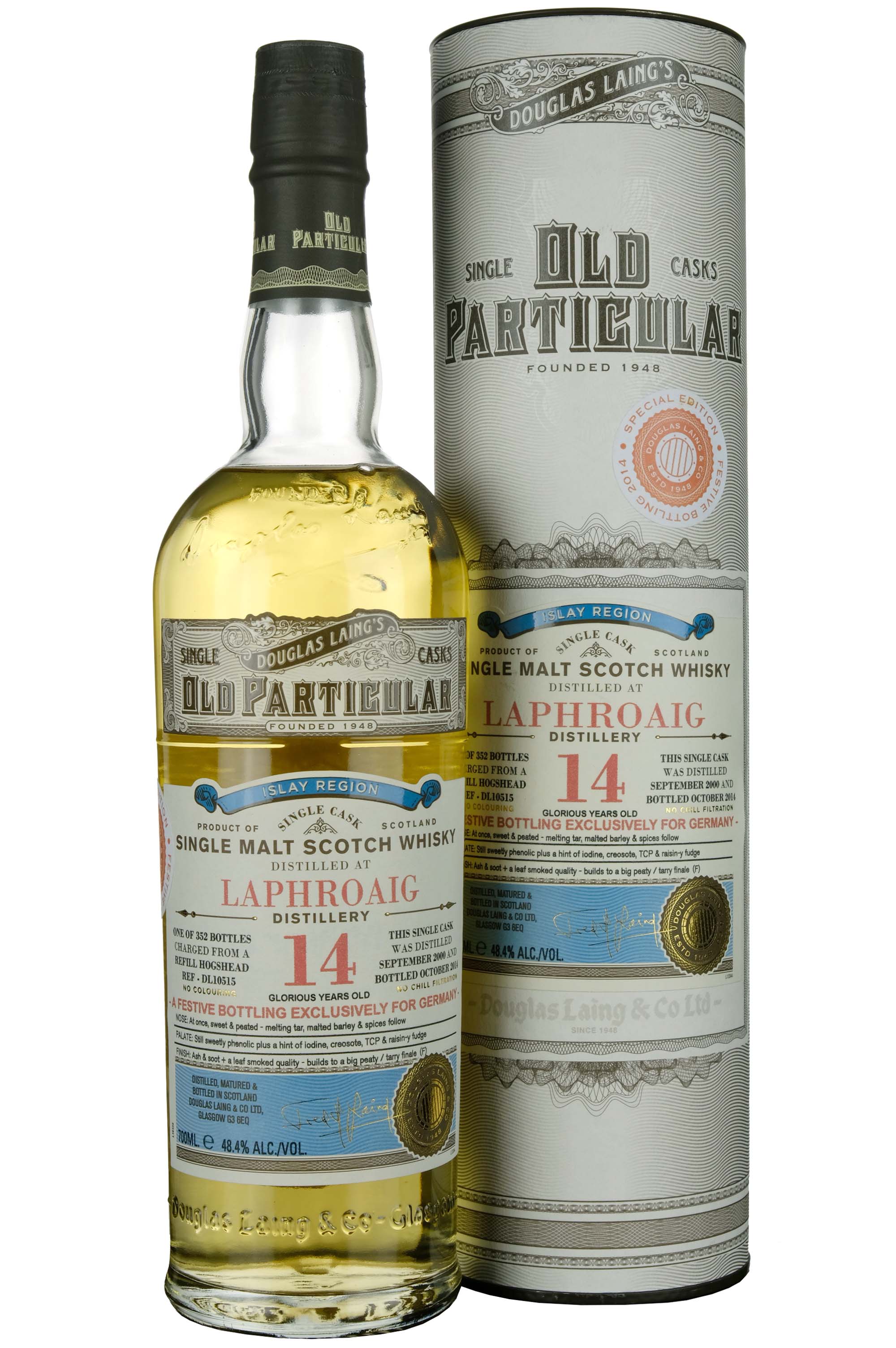 Laphroaig 2000-2014 | 14 Year Old Douglas Laing Old Particular Single Cask DL10515