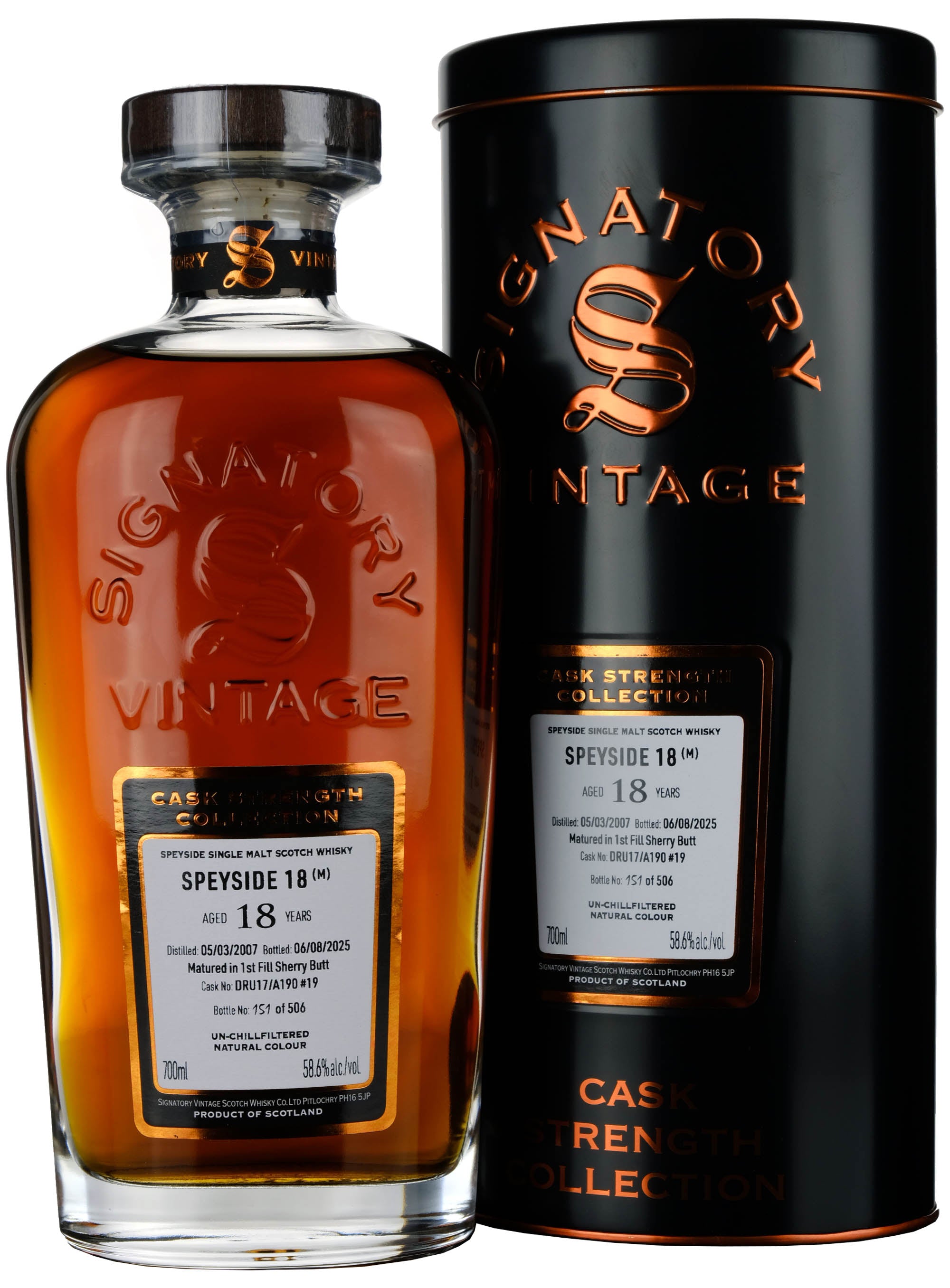 Speyside (M) 2007-2025 | 18 Year Old Signatory Vintage Cask Strength Collection Single Cask 19