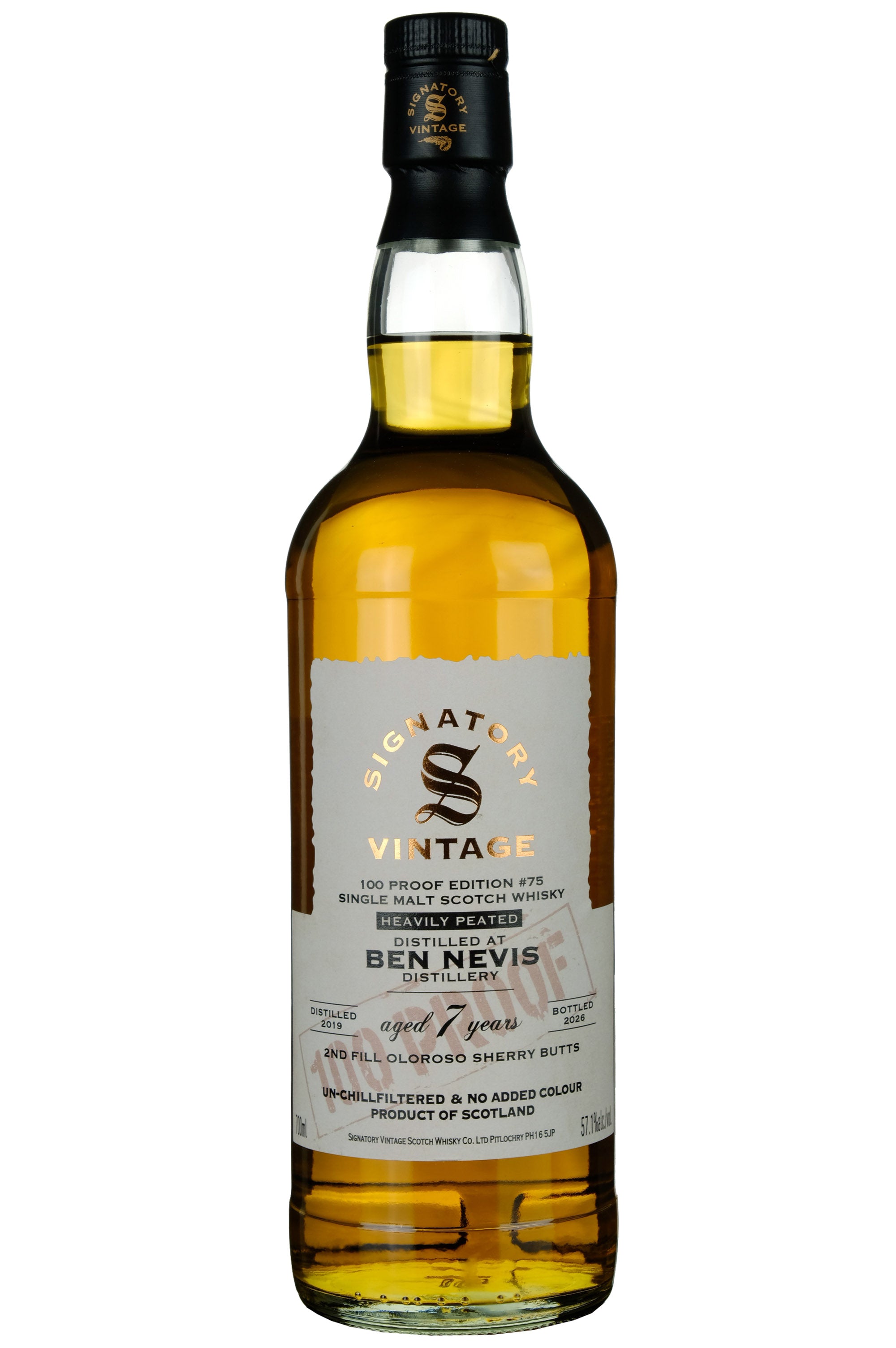 Ben Nevis 2019-2026 | 7 Year Old Signatory Vintage 100 Proof Edition 75