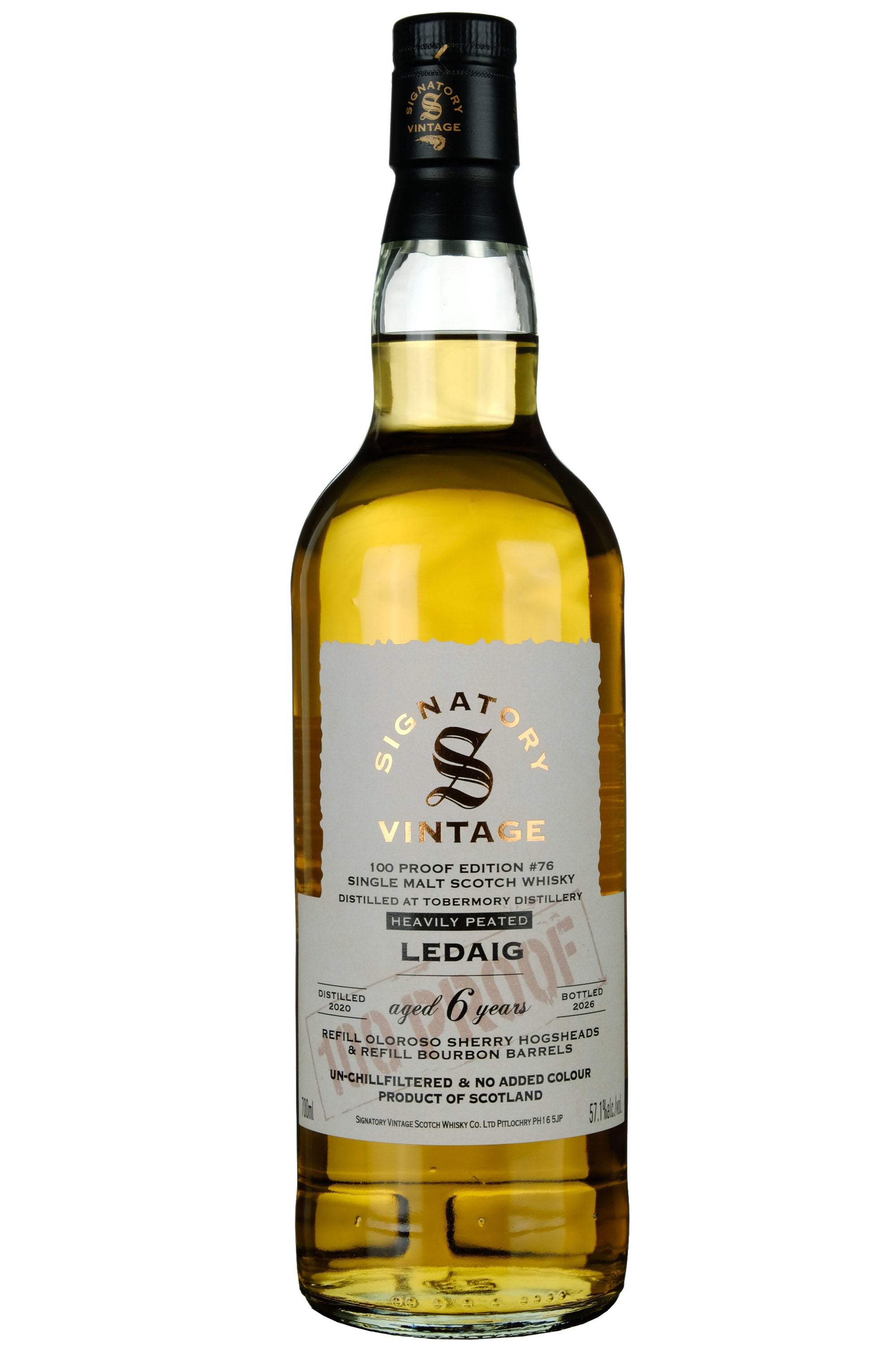 Ledaig 2020-2026 | 6 Year Old Signatory Vintage 100 Proof Edition 76