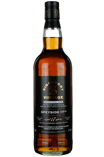 Speyside (M) 17 Year Old Signatory Vintage 100 Proof Edition 16
