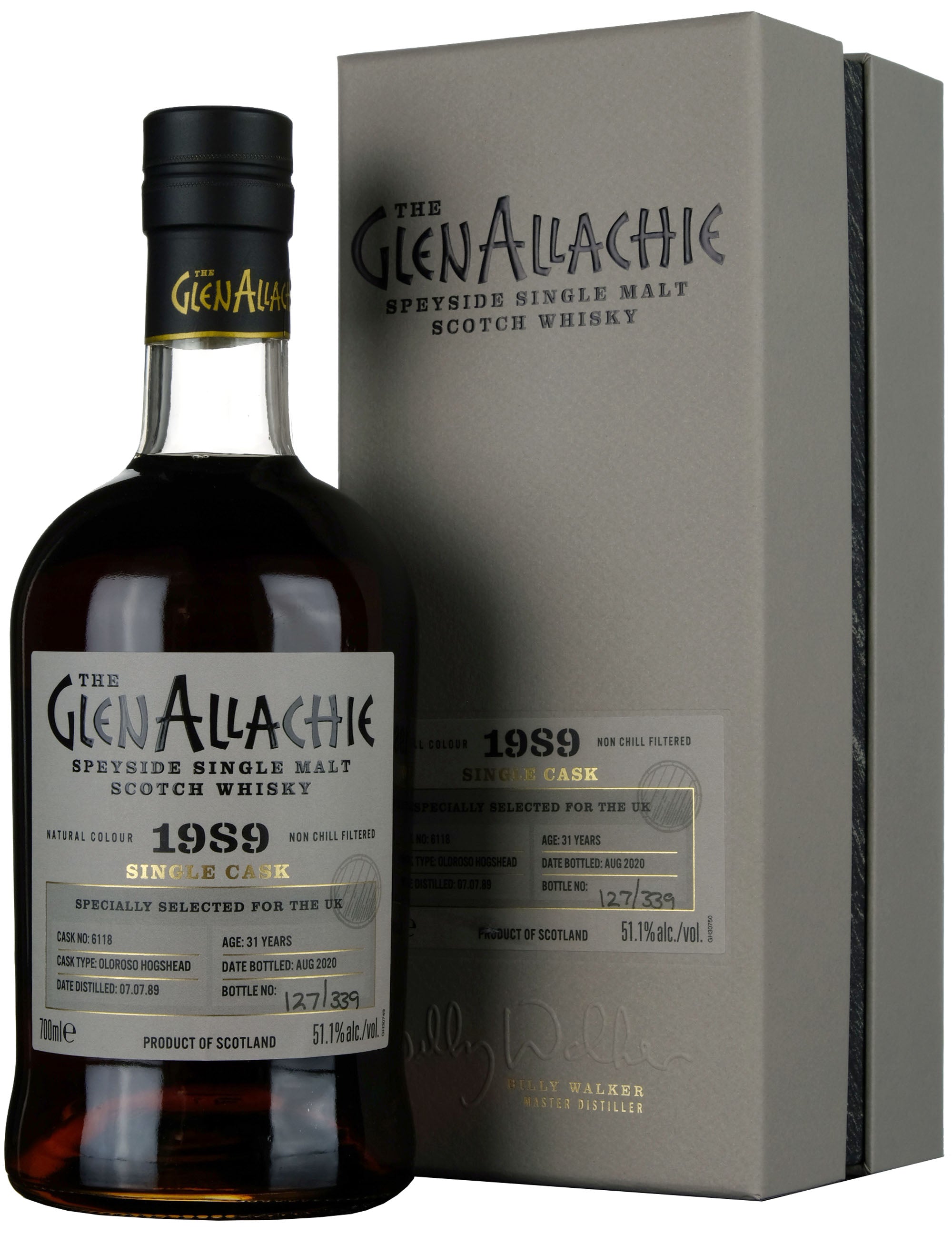 グレンアラヒー　1989 シングルカスク　３１年 Glenallachie 1989 - 31 Year Old Single Cask 6118 UK Exclusive