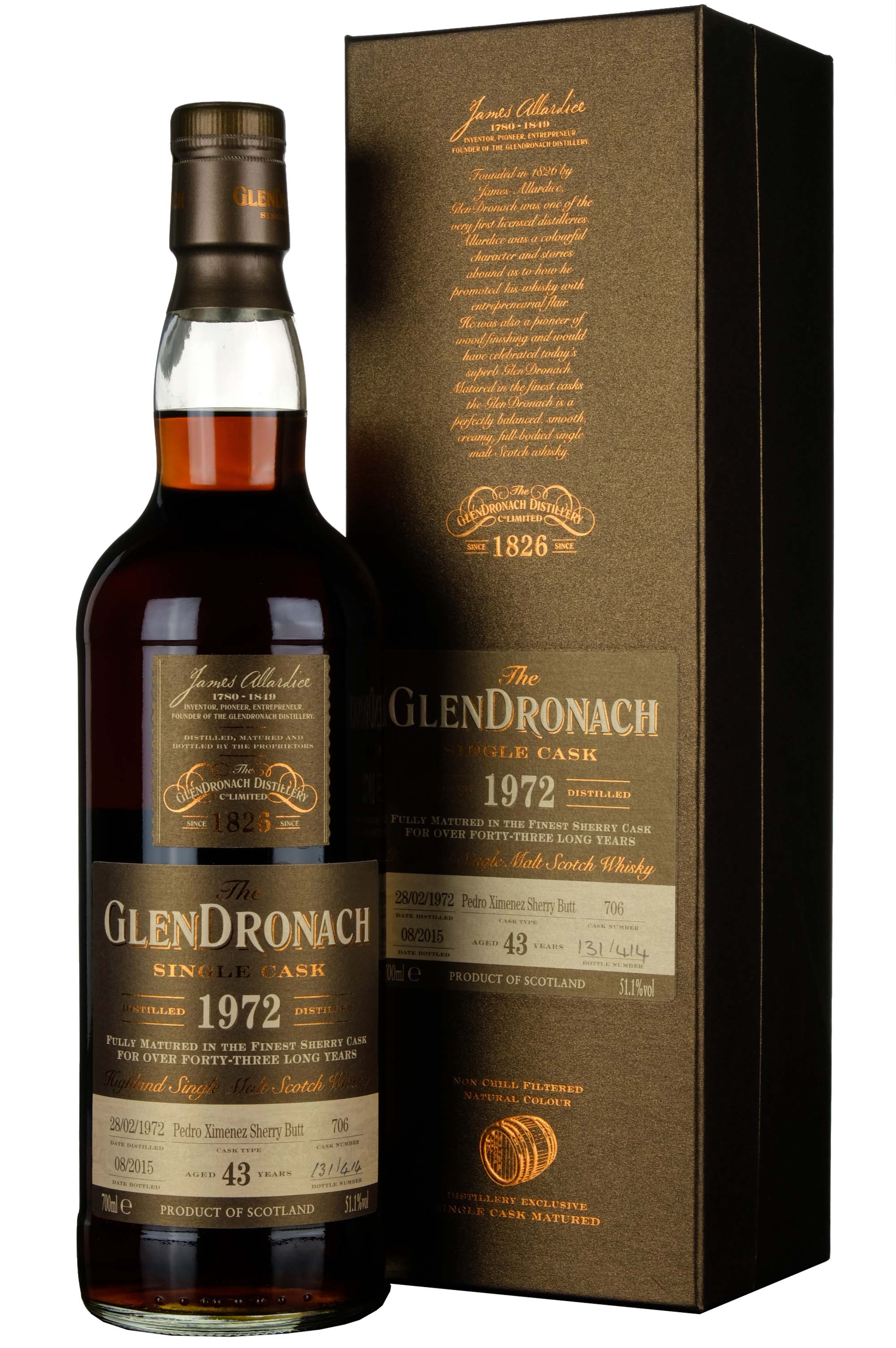 Glendronach 1972-2015 | 43 Year Old Single Cask 706 Batch 12