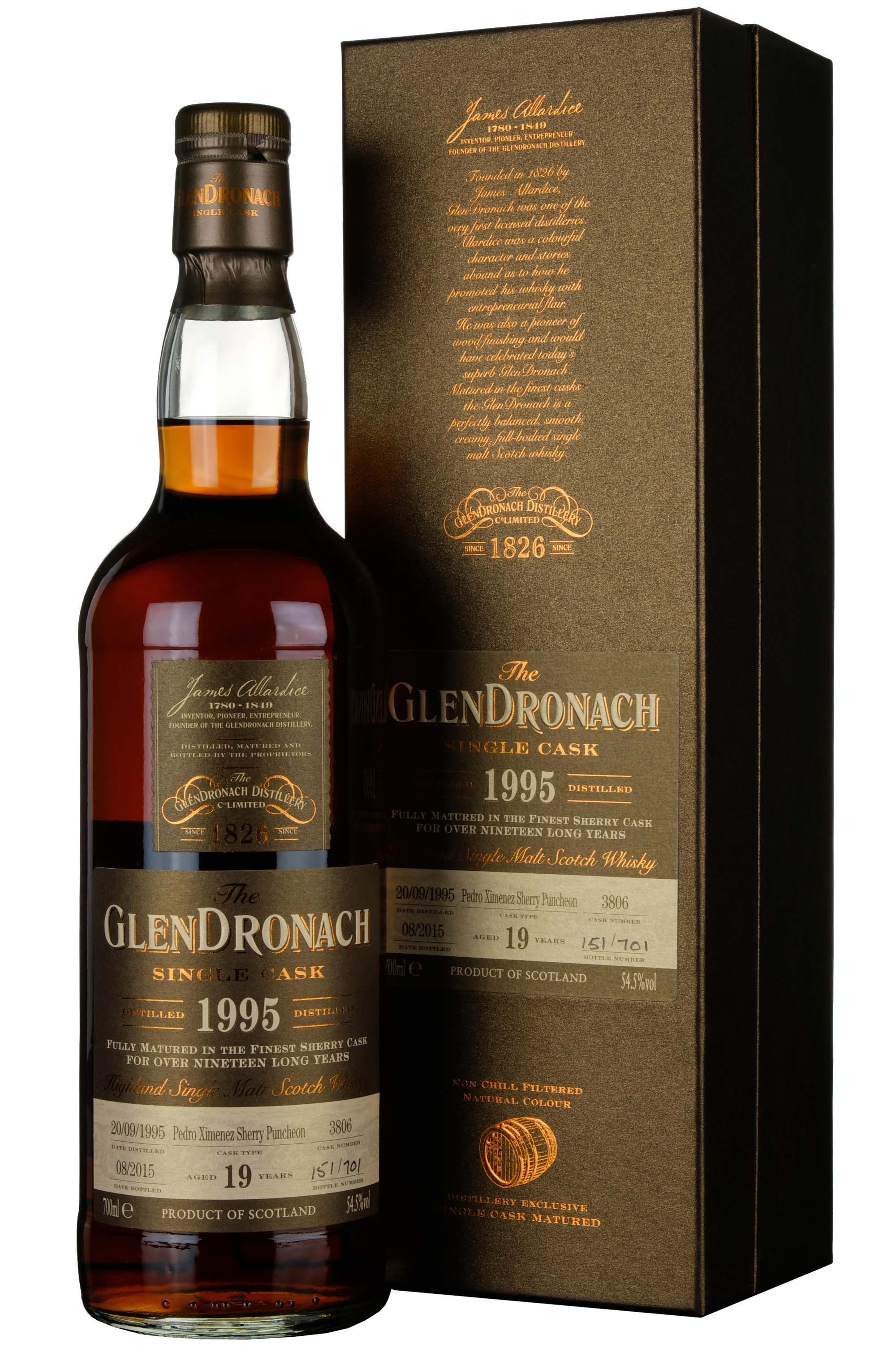 Glendronach 1995-2015 | 19 Year Old Single Cask 3806 Batch 12