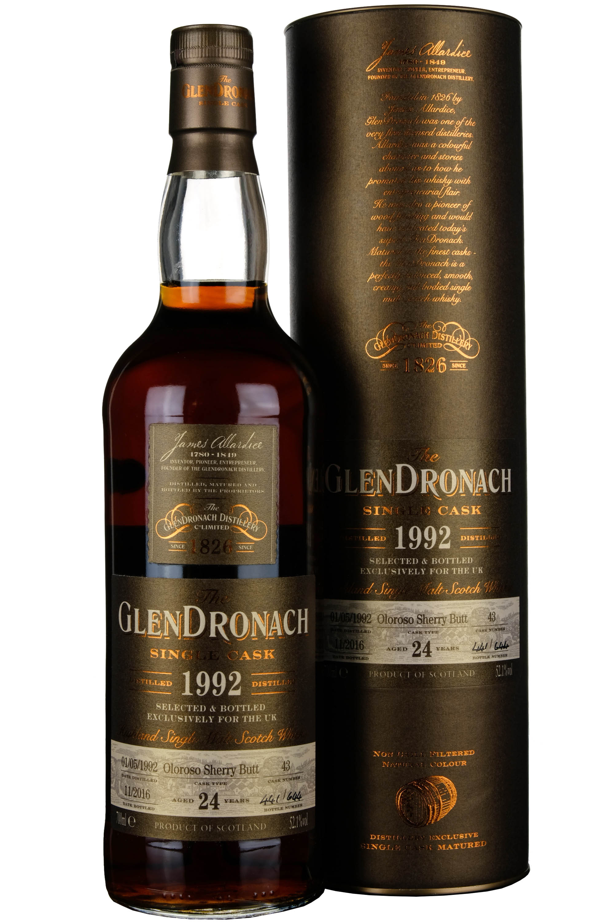 Glendronach 1992-2016 | 24 Year Old Single Cask 43 UK Exclusive