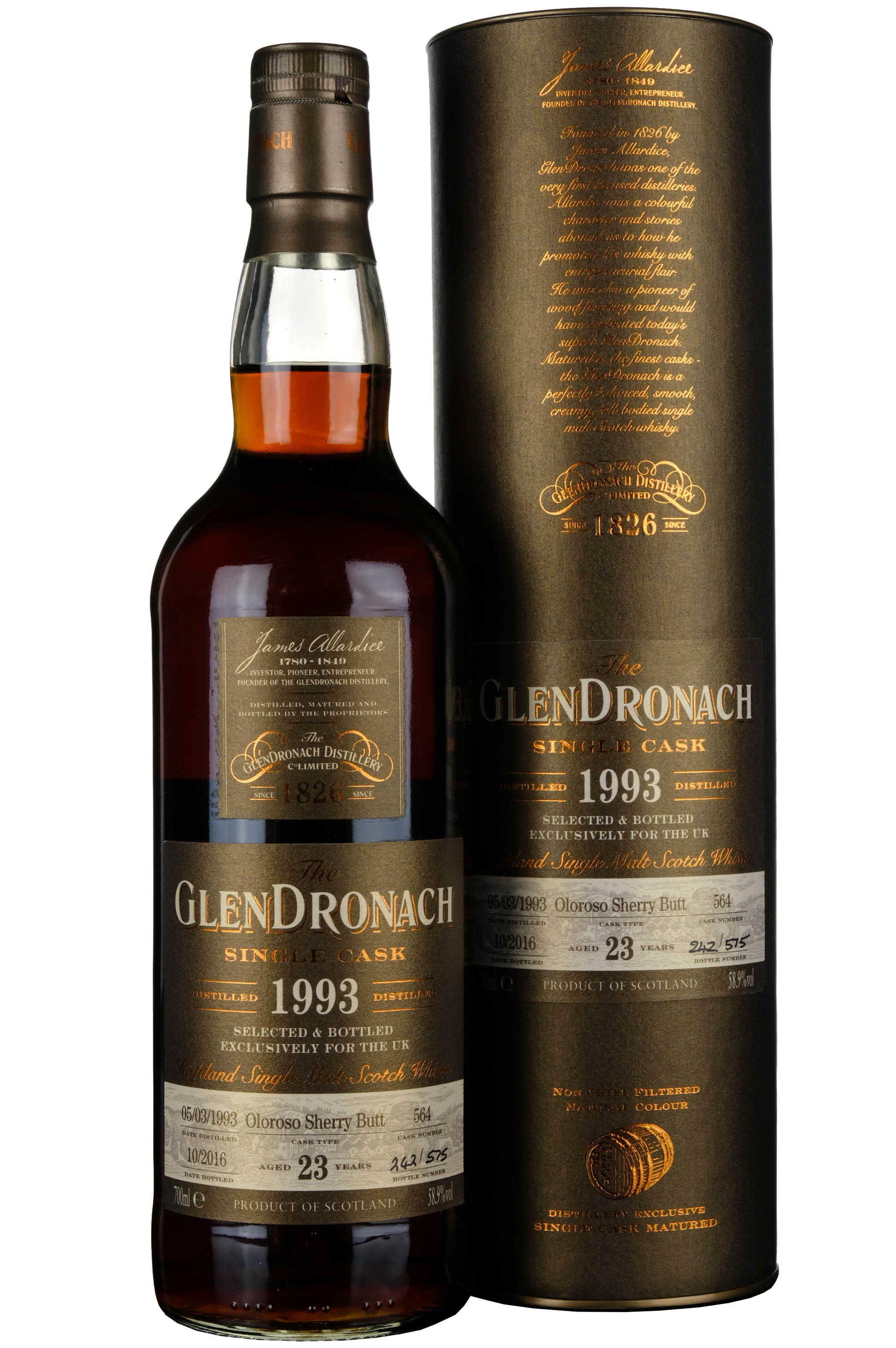 Glendronach 1993-2016 | 23 Year Old Single Cask 564 UK Exclusive