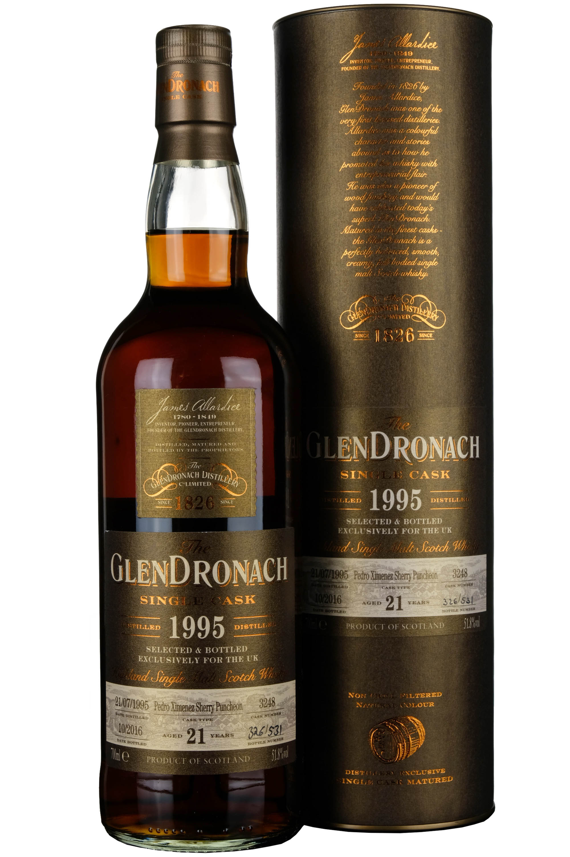 Glendronach 1995-2016 | 21 Year Old Single Cask 3248 UK Exclusive