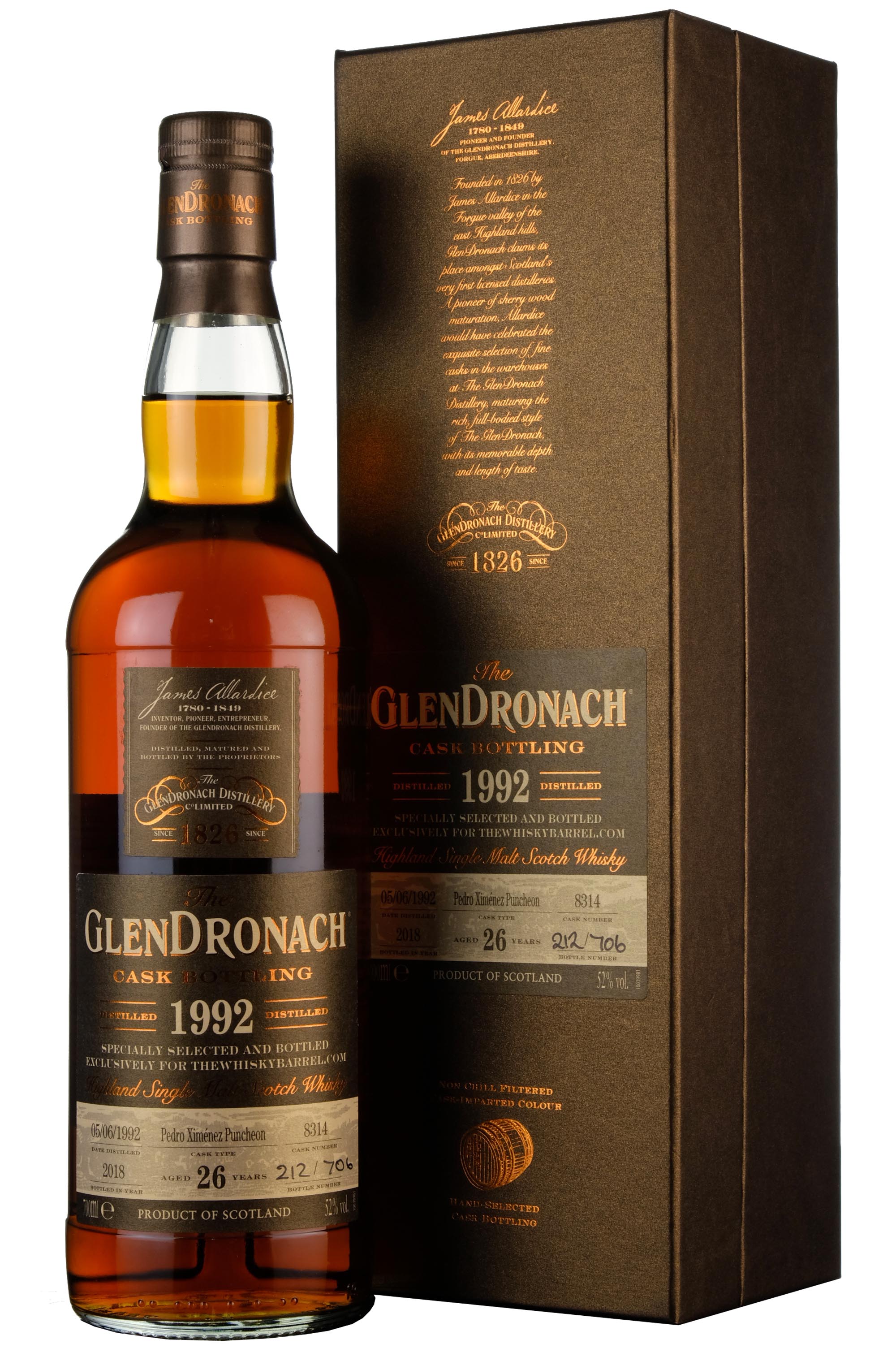 Glendronach 1992-2018 | 26 Year Old Single Cask 8314 The Whisky Barrel Exclusive