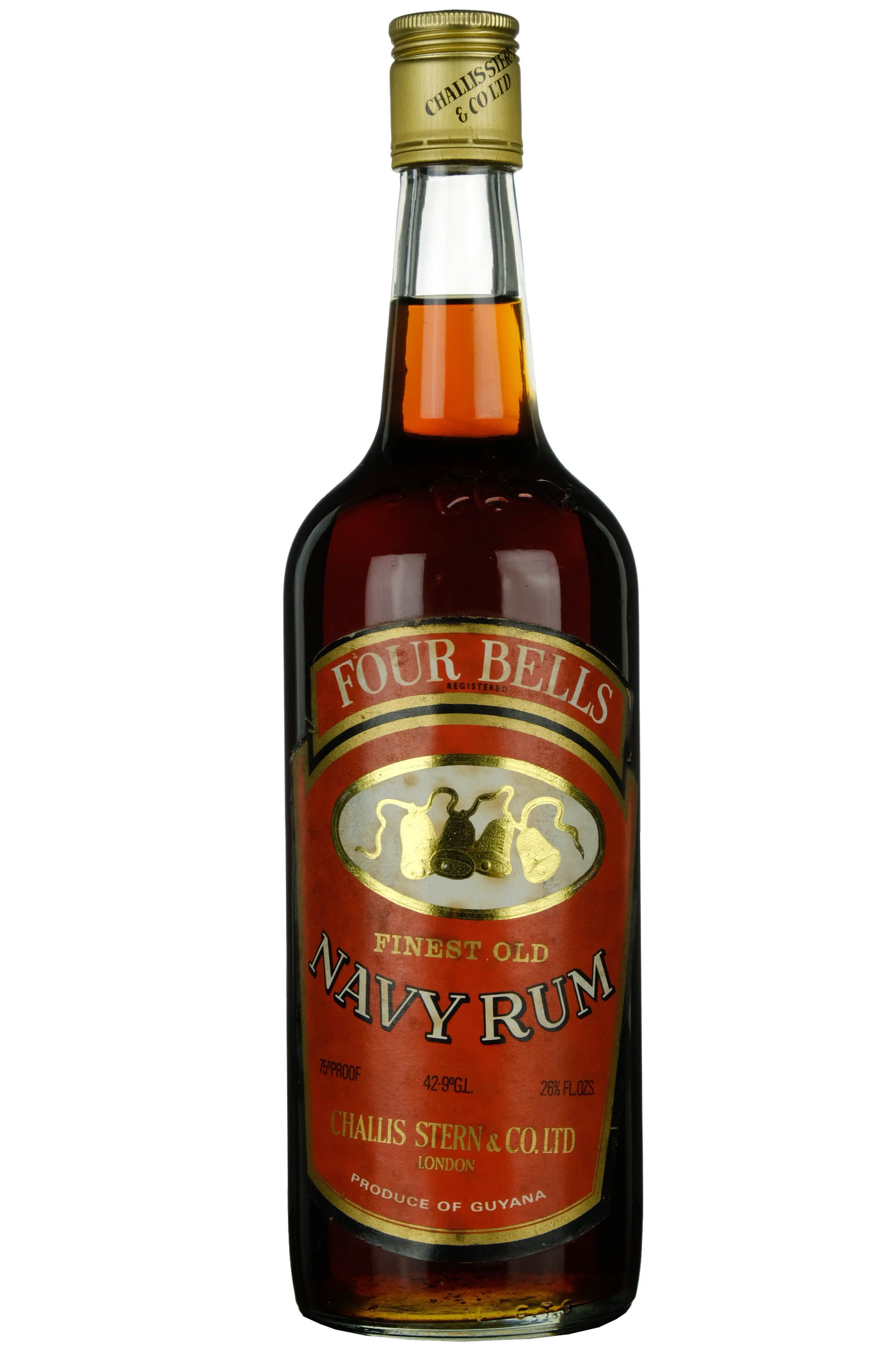 Four Bells Old Navy Rum Bottled Post 1966