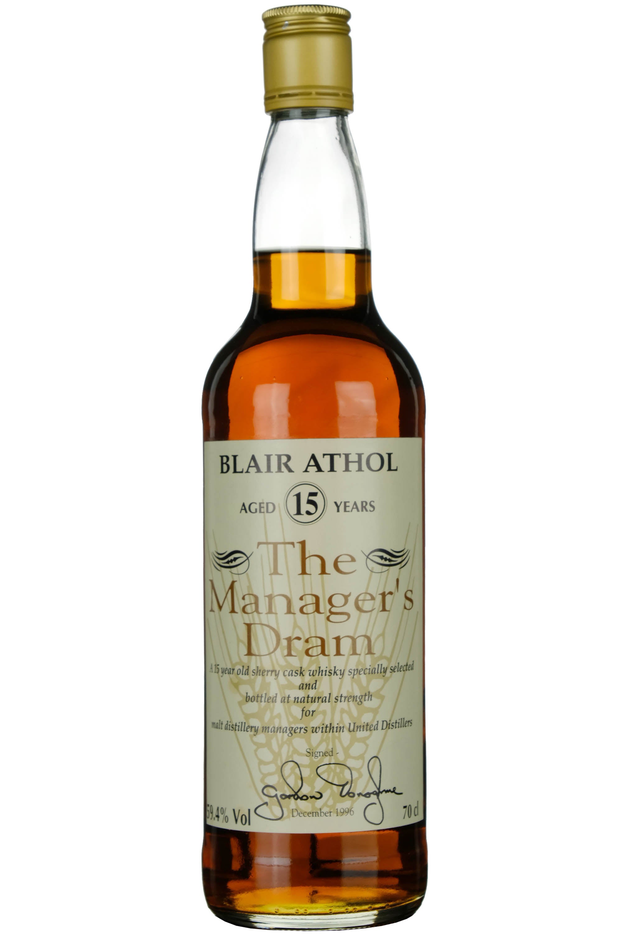 Blair Athol 15 Year Old The Manager's Dram 1996 Release