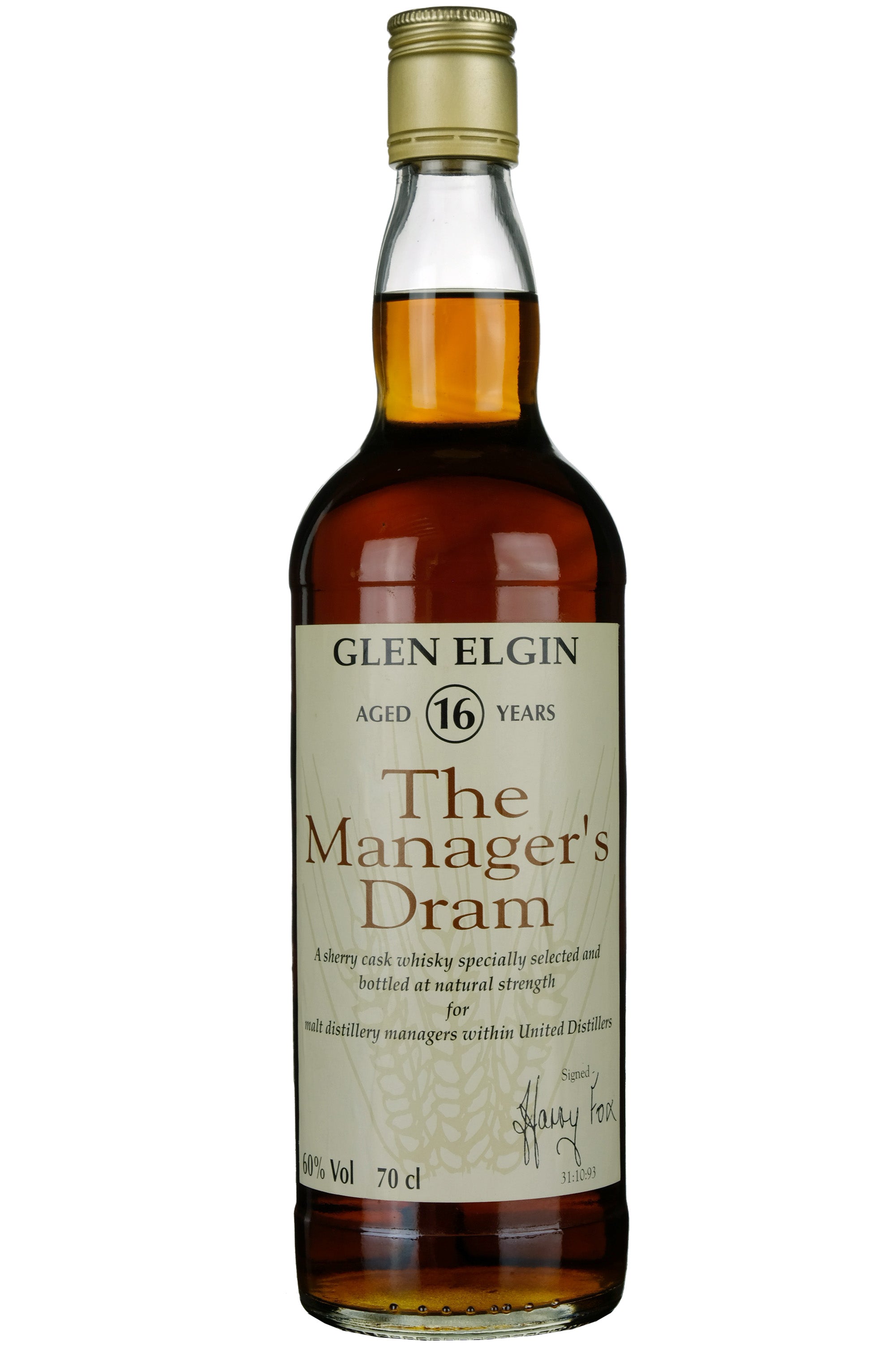 Glen Elgin 16 Year Old The Manager's Dram 1993 Release