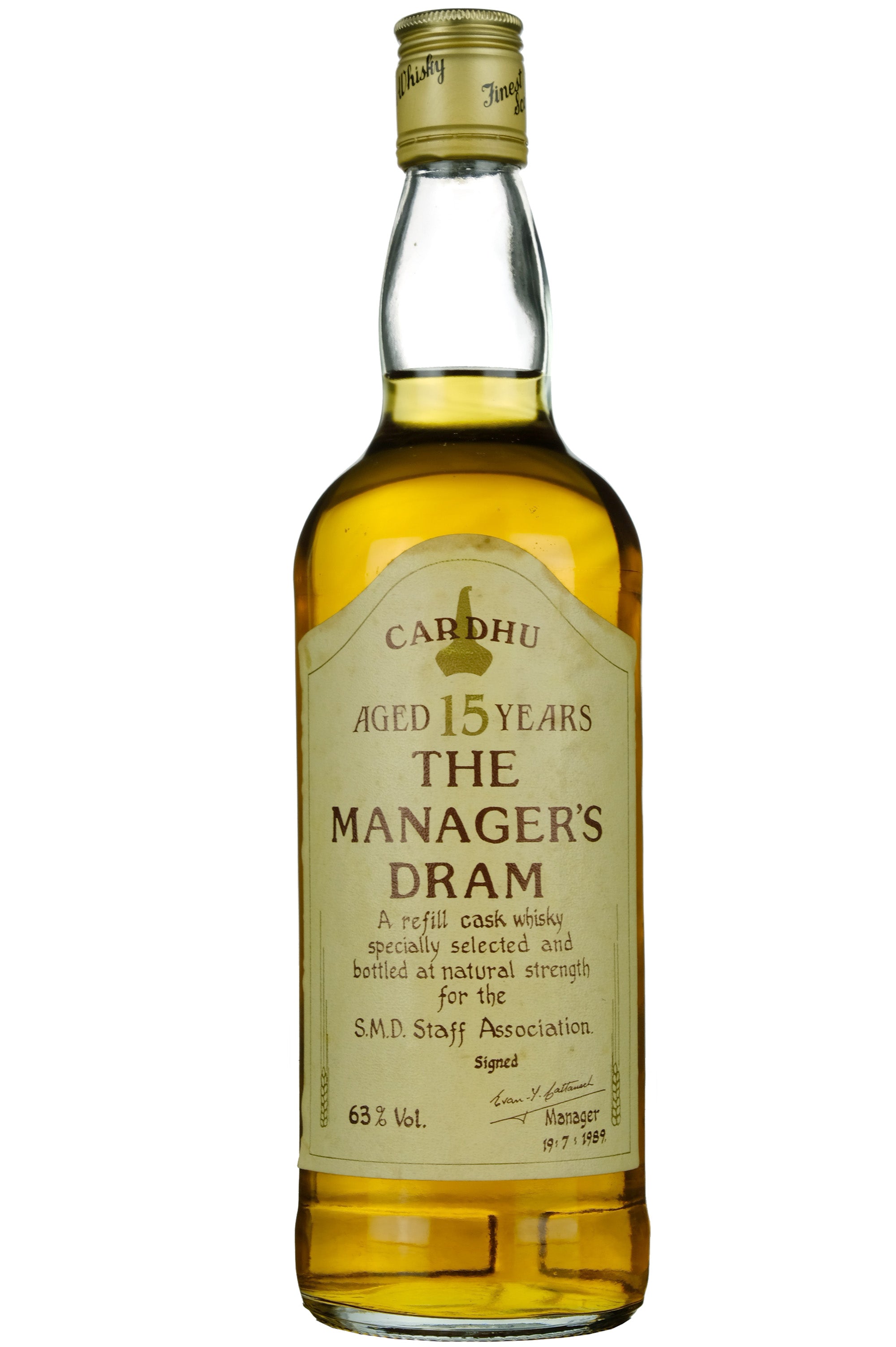 Cardhu 15 Year Old The Manager's Dram 1989 Release