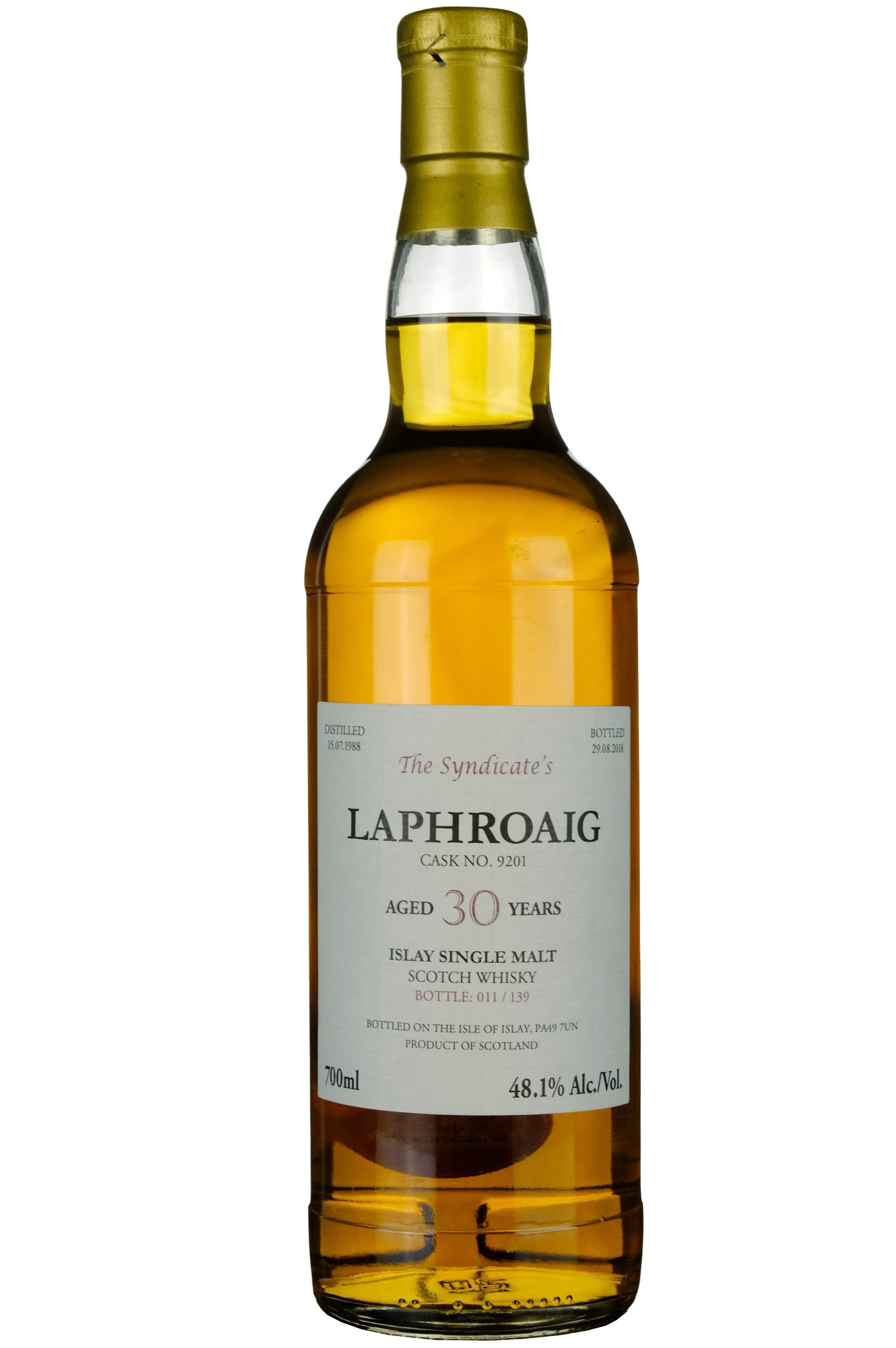 Laphroaig 1988-2018 | 30 Year Old The Syndicate's Single Cask 9201