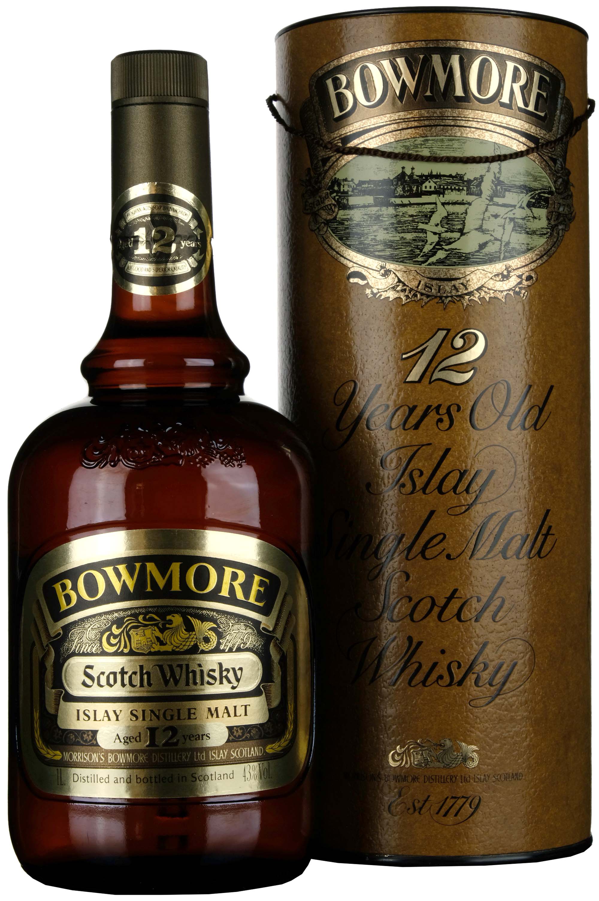 Bowmore 12 Year Old Dumpy 1980s 1 Litre