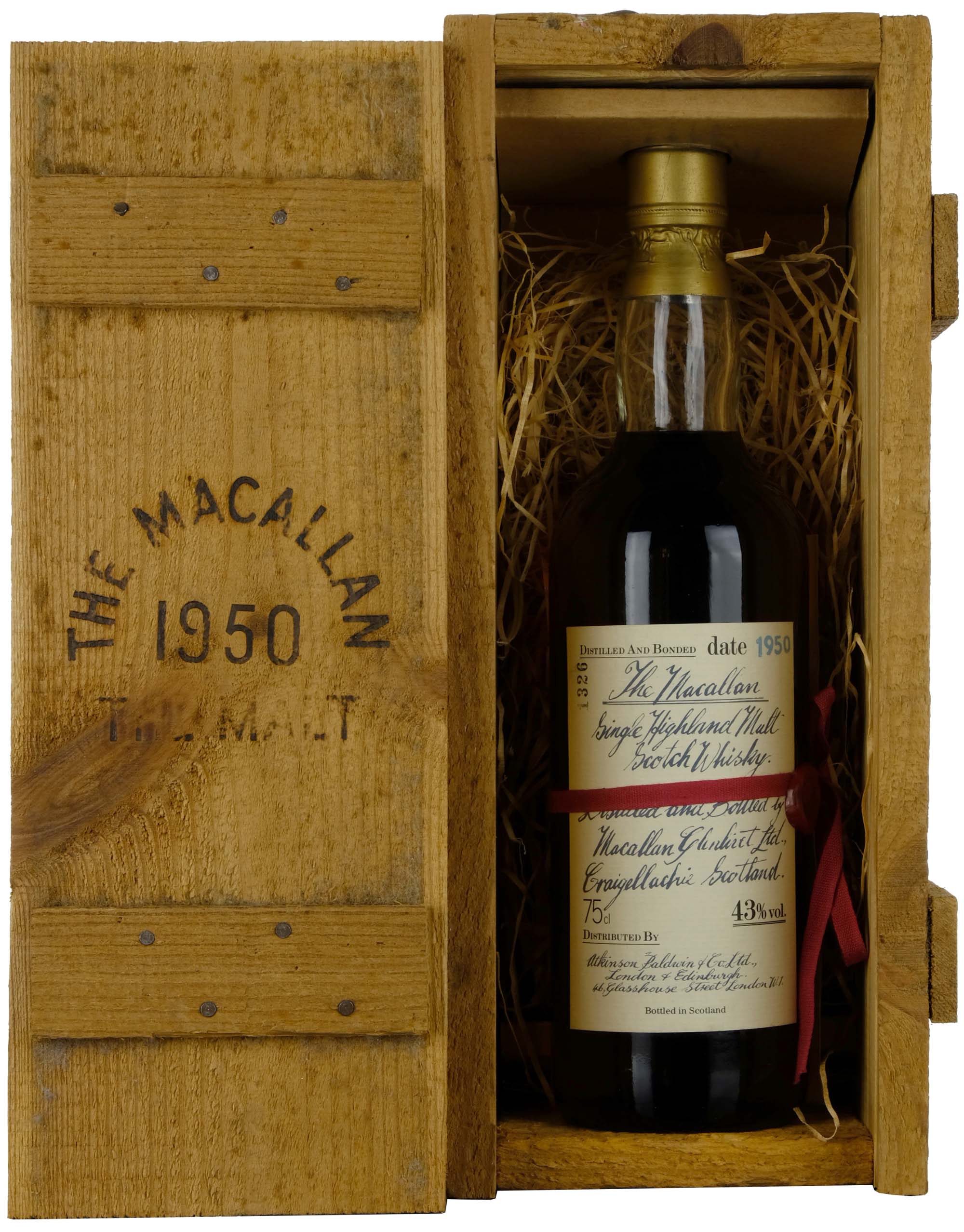 Macallan 1950 | Atkinson Baldwin & Co Ltd Hand Written Label