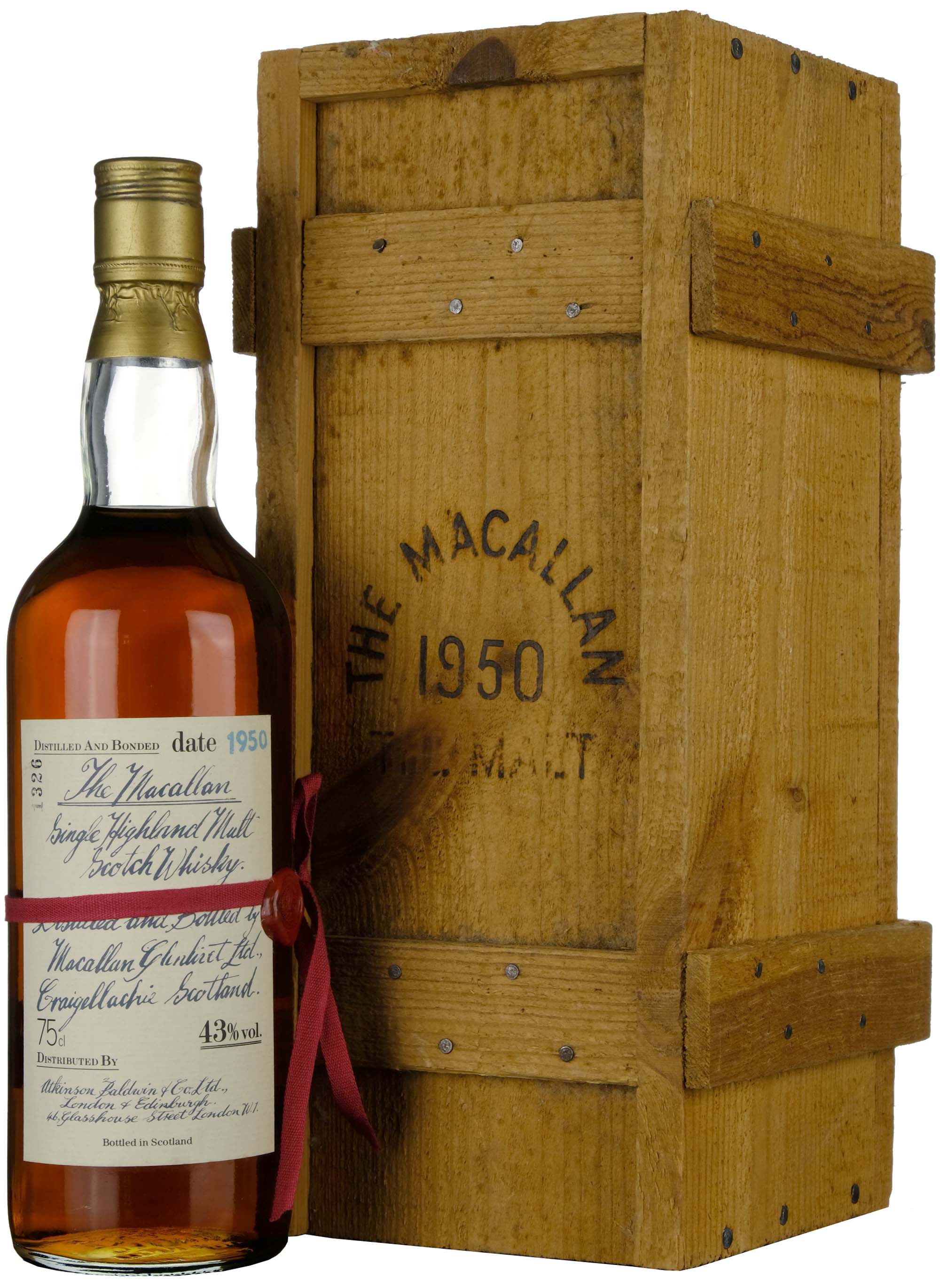 Macallan 1950 | Atkinson Baldwin & Co Ltd Hand Written Label