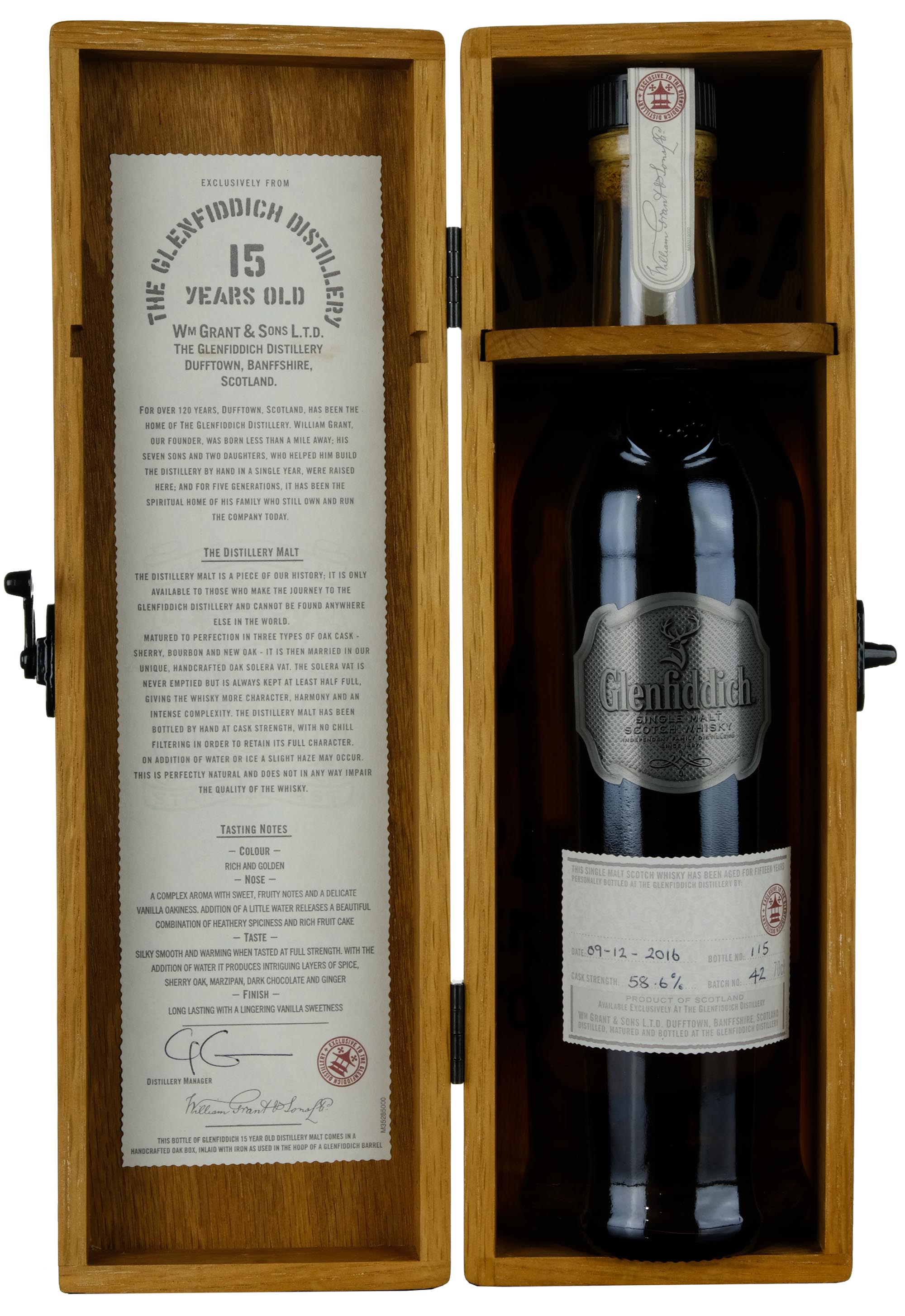 Glenfiddich 15 Year Old Distillery Exclusive Hand Filled Batch 42 Bottled 2016