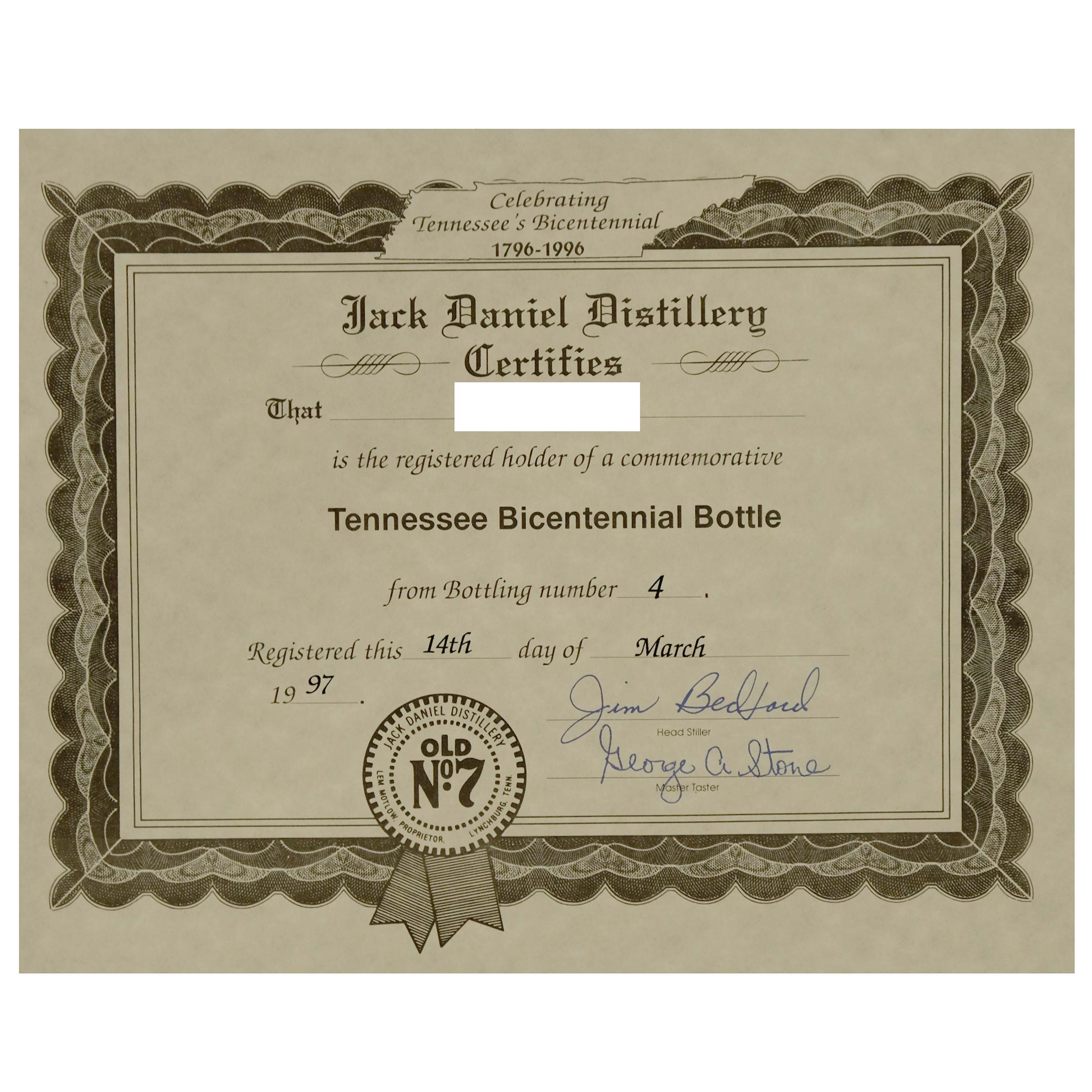 Jack Daniel's Bicentennial 1796-1996