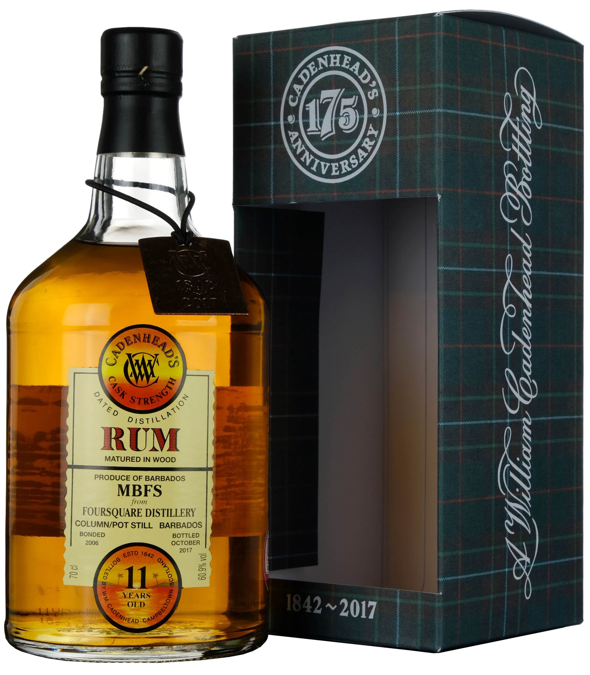 MBFS Foursquare 2006-2017 | 11 Year Old Cadenhead's Single Cask Rum 175th Anniversary