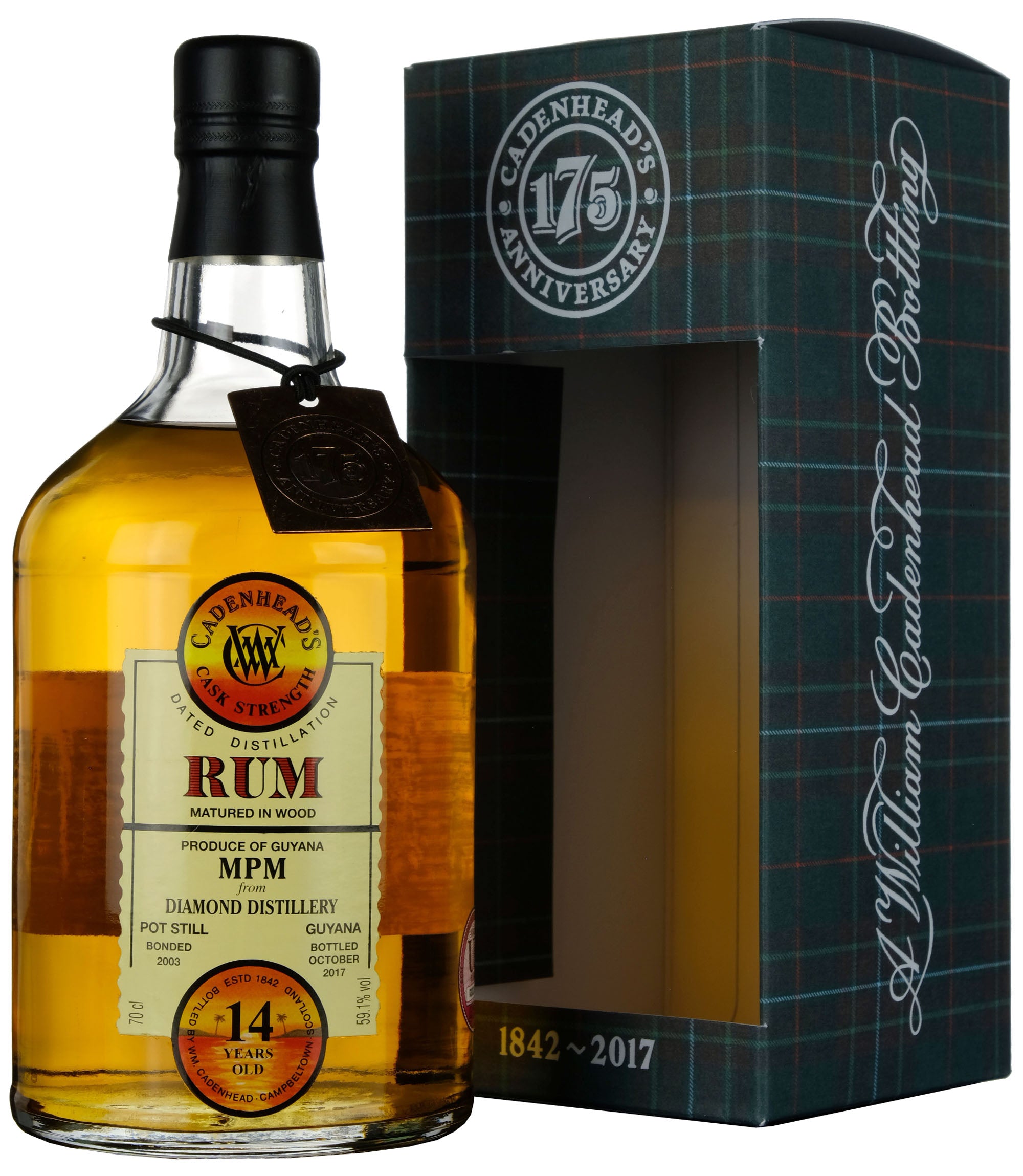 MPM Diamond 2003-2017 | 12 Year Old Cadenhead's Single Cask Rum 175th Anniversary
