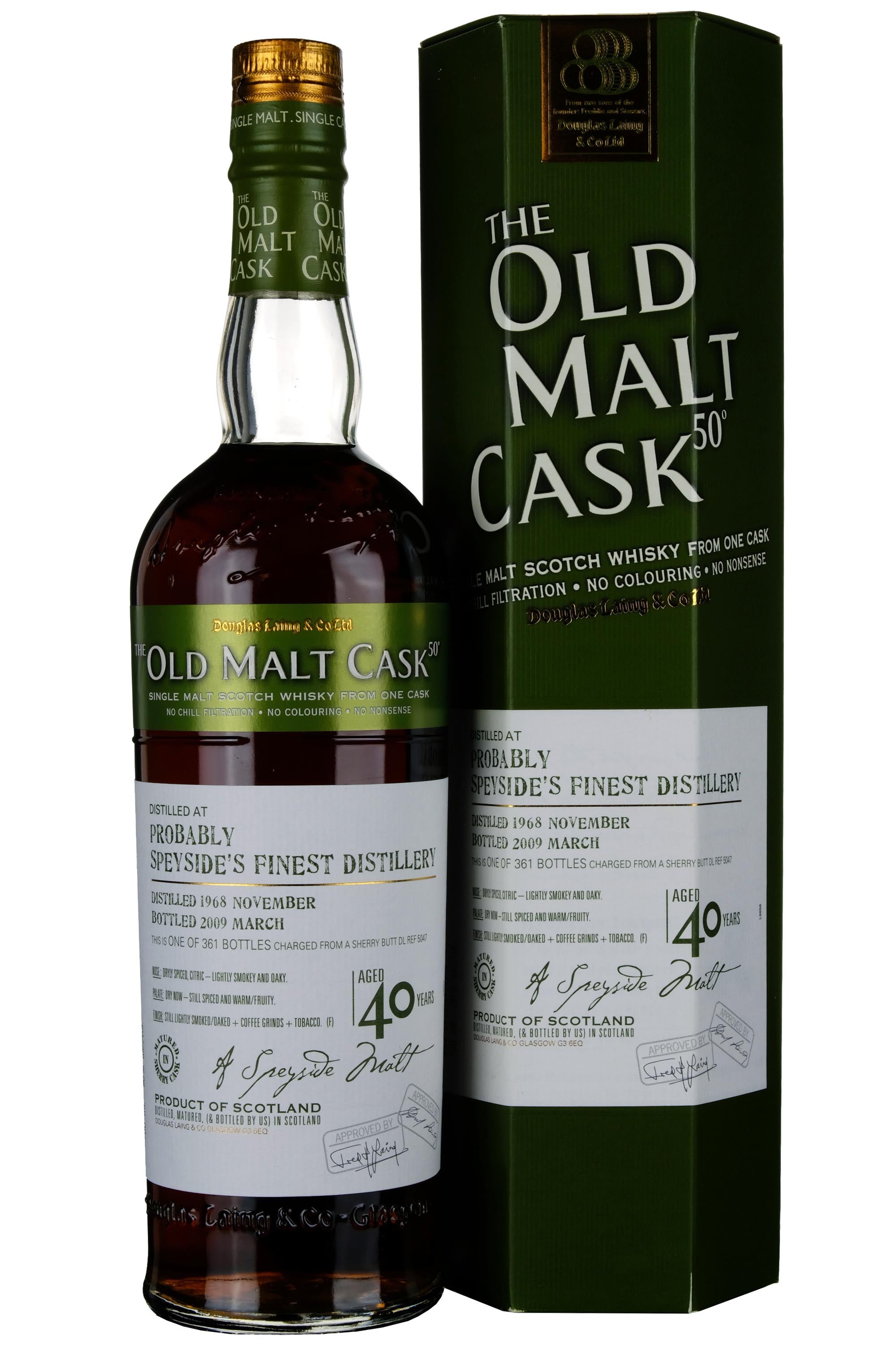 Probably Speyside's Finest 1968-2009 | 40 Year Old Douglas Laing Old Malt Cask Single Cask 5047