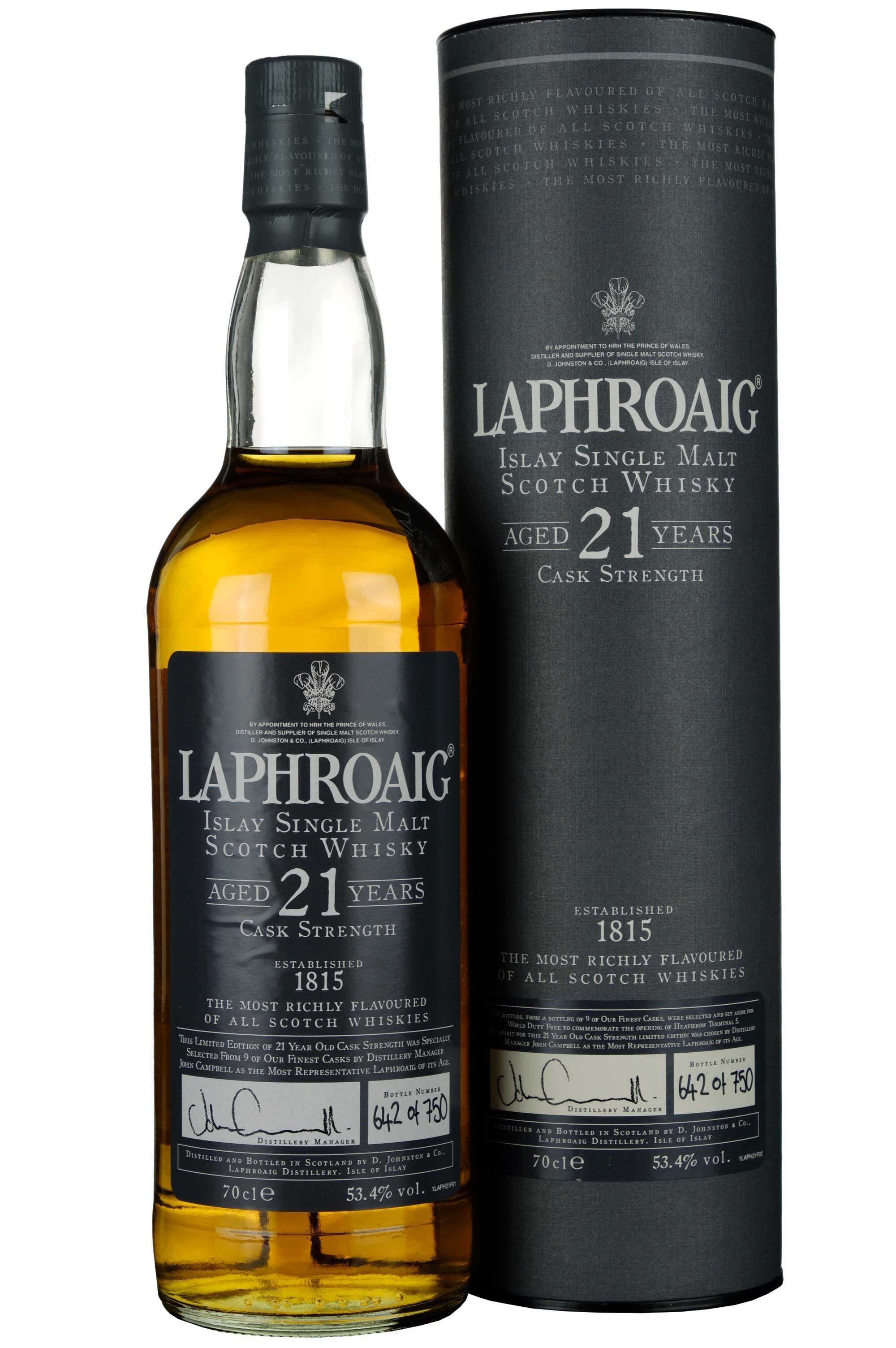Laphroaig 21 Year Old Heathrow T5 Opening 2008
