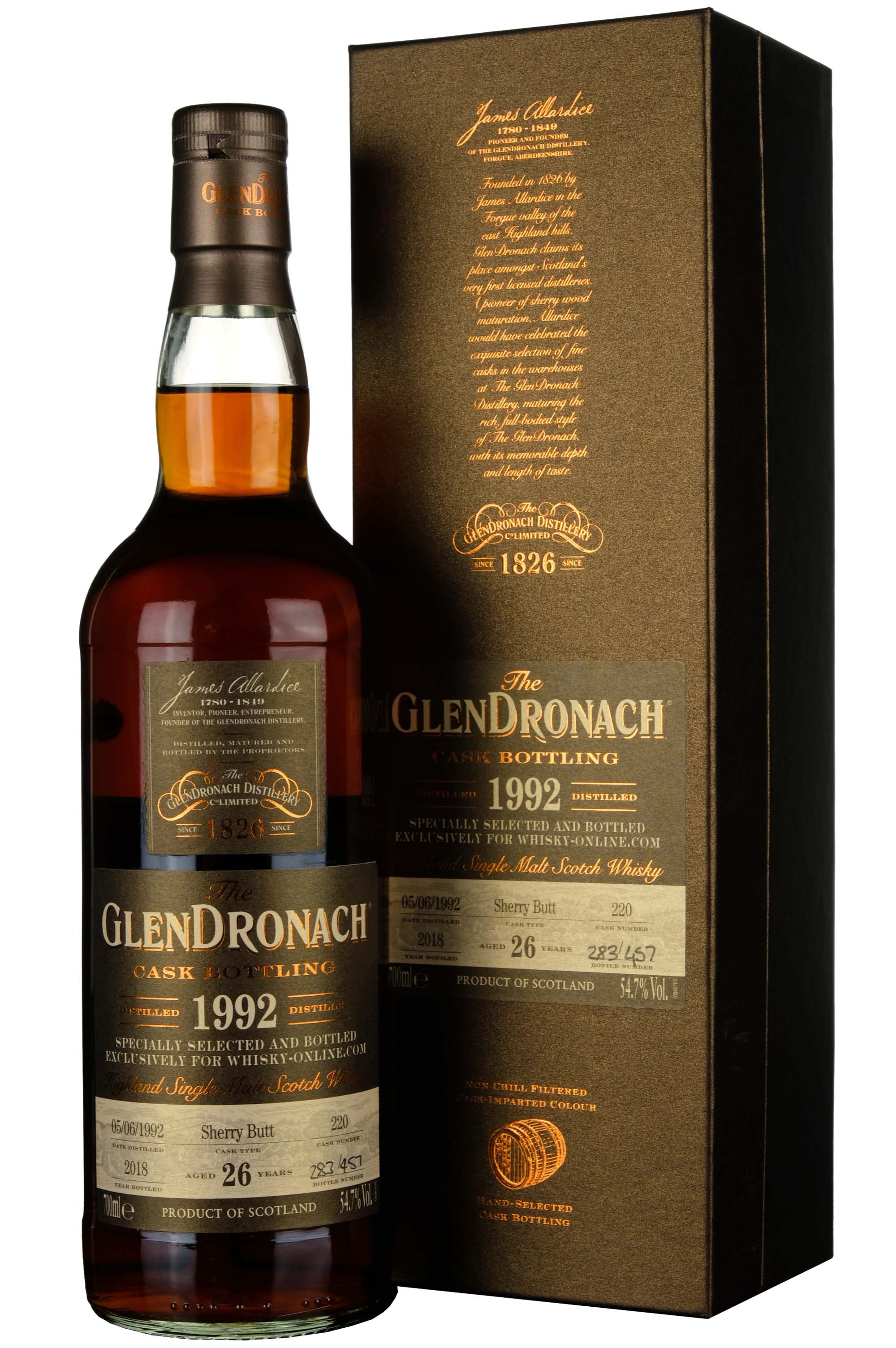 Glendronach 1992-2018 | 26 Year Old Single Cask 220 Whisky-Online Exclusive