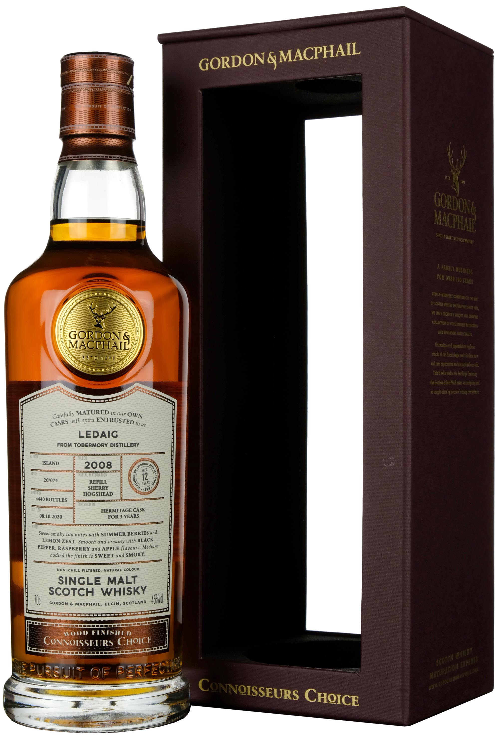 Ledaig 2008-2020 | 12 Year Old Connoisseurs Choice Hermitage Wood Finish