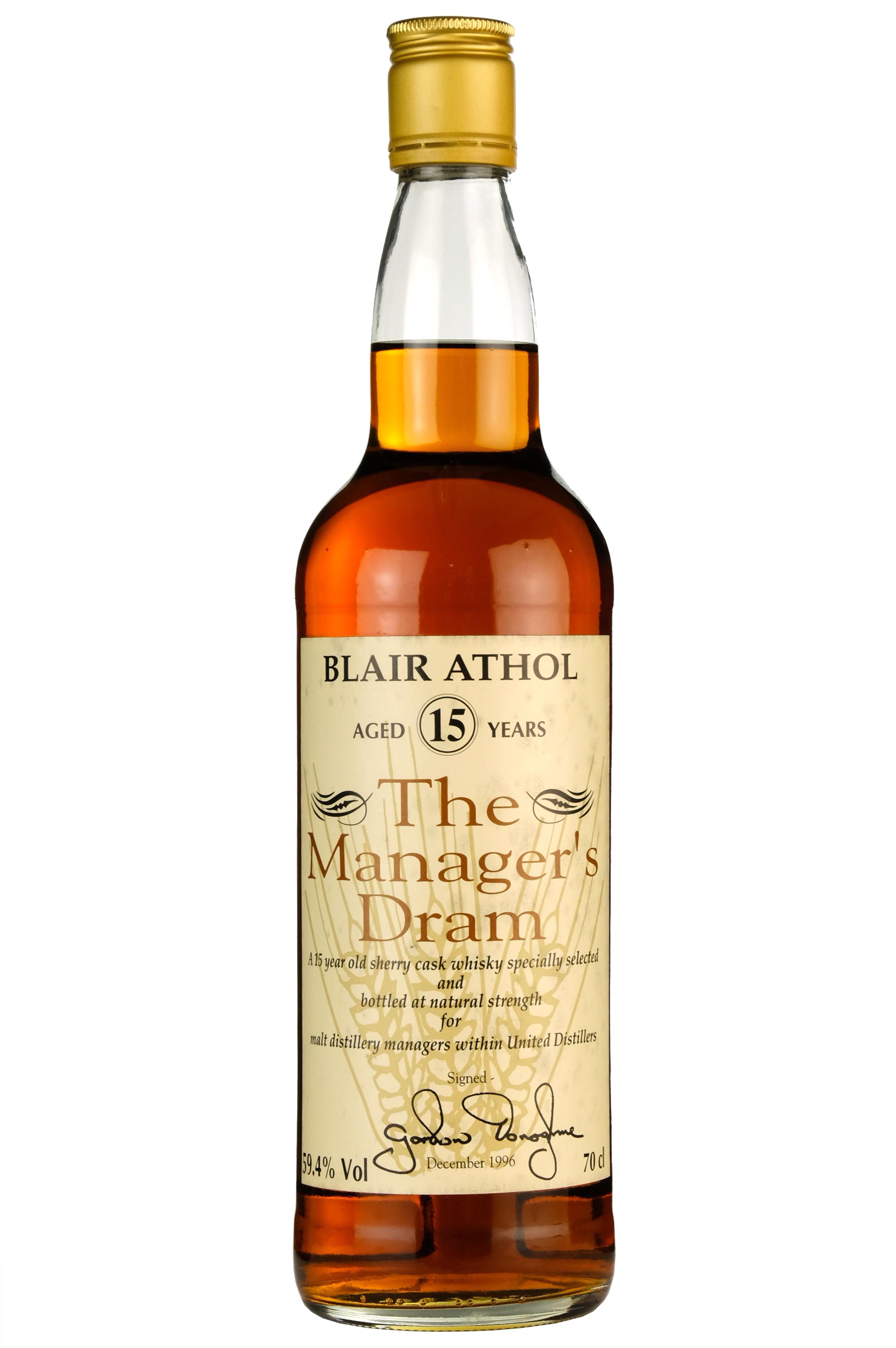 Blair Athol 15 Year Old The Manager's Dram | 1996 Release