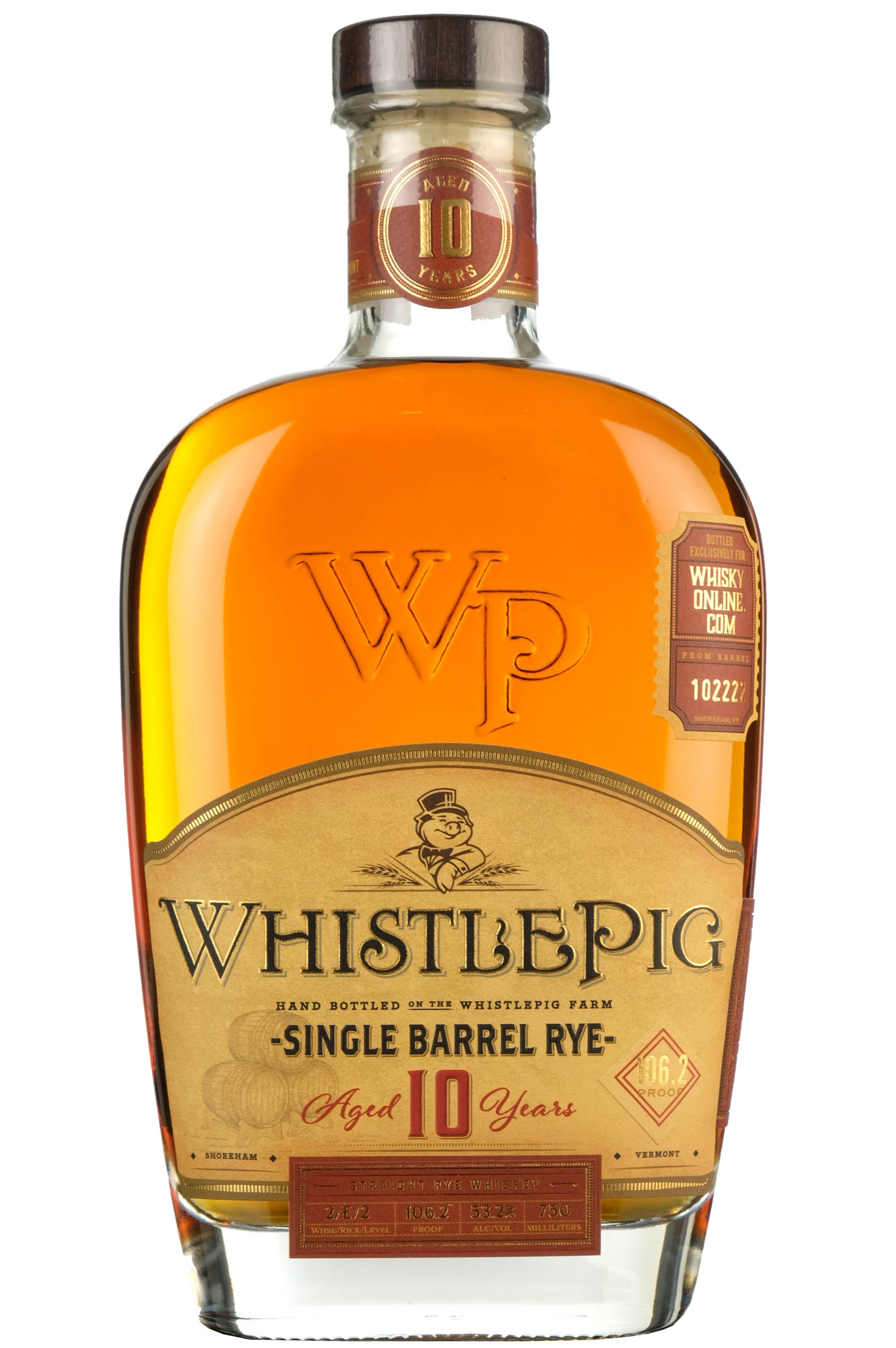 WhistlePig Rye Whiskey 10 Year Old | Barrel Pick 102222 | Whisky-Online Exclusive