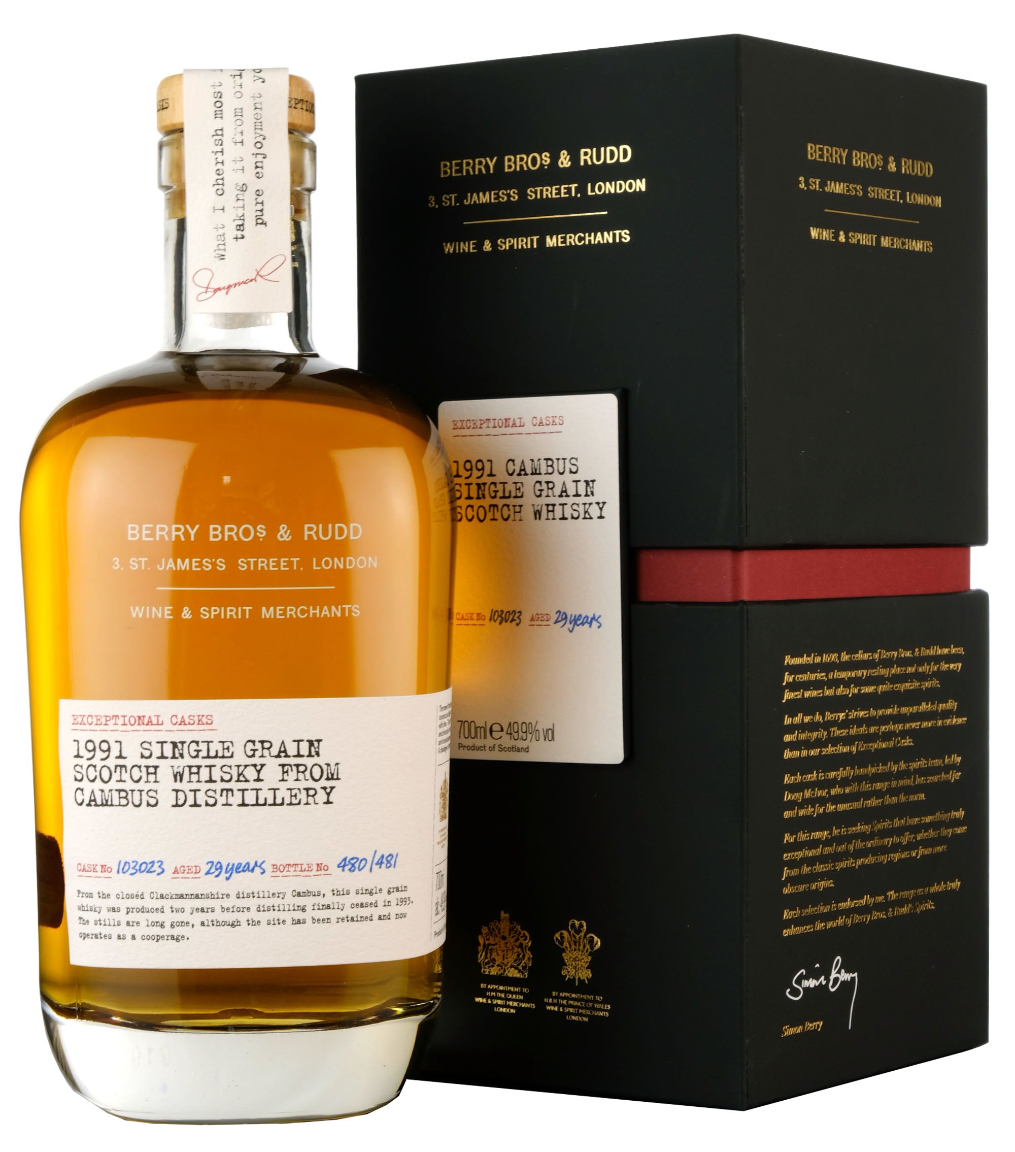 Cambus 1991-2021 | 29 Year Old Berry Bros & Rudd Single Cask 103023