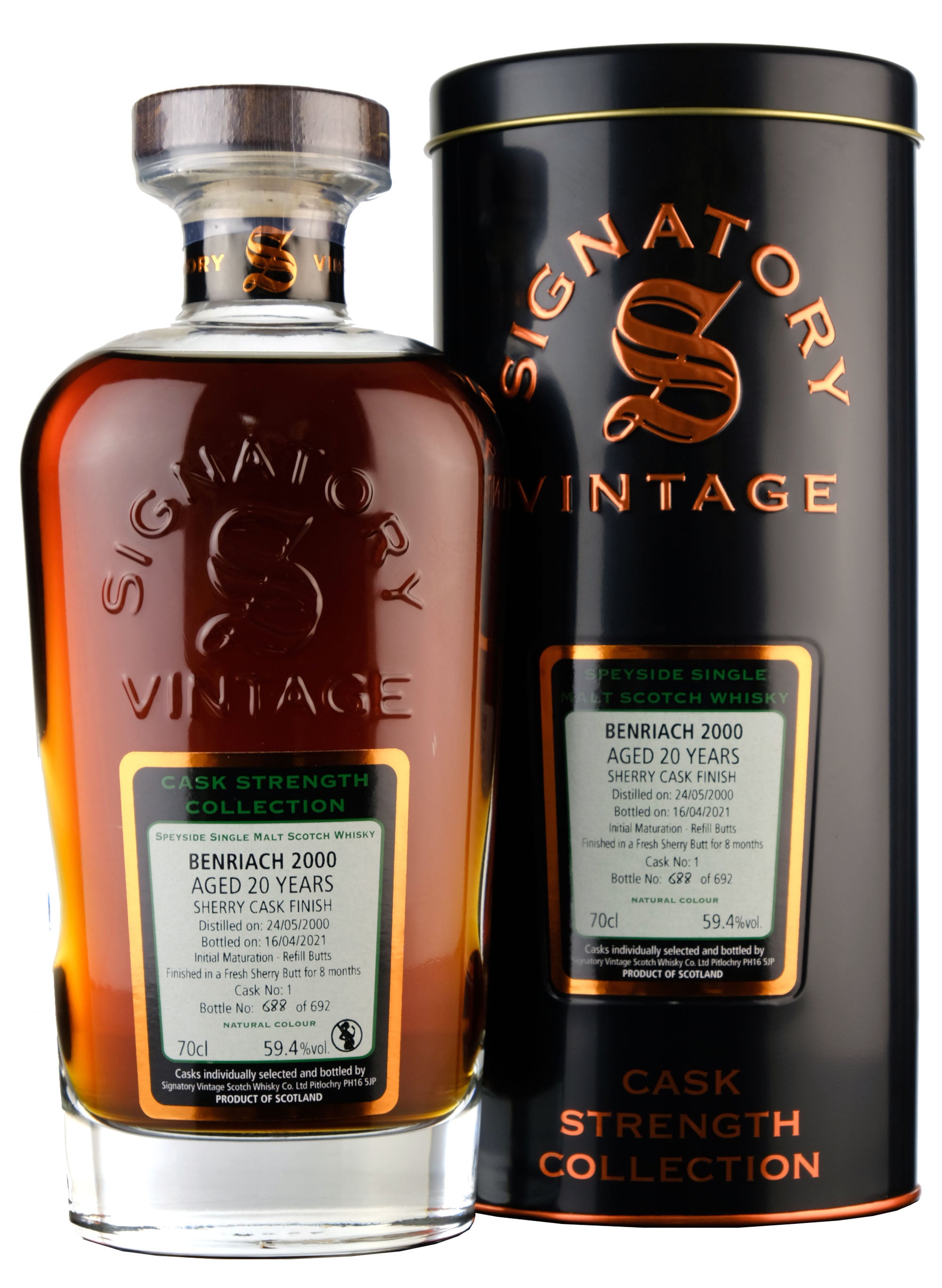 Benriach 2000-2021 | 20 Year Old Signatory Vintage Cask 1